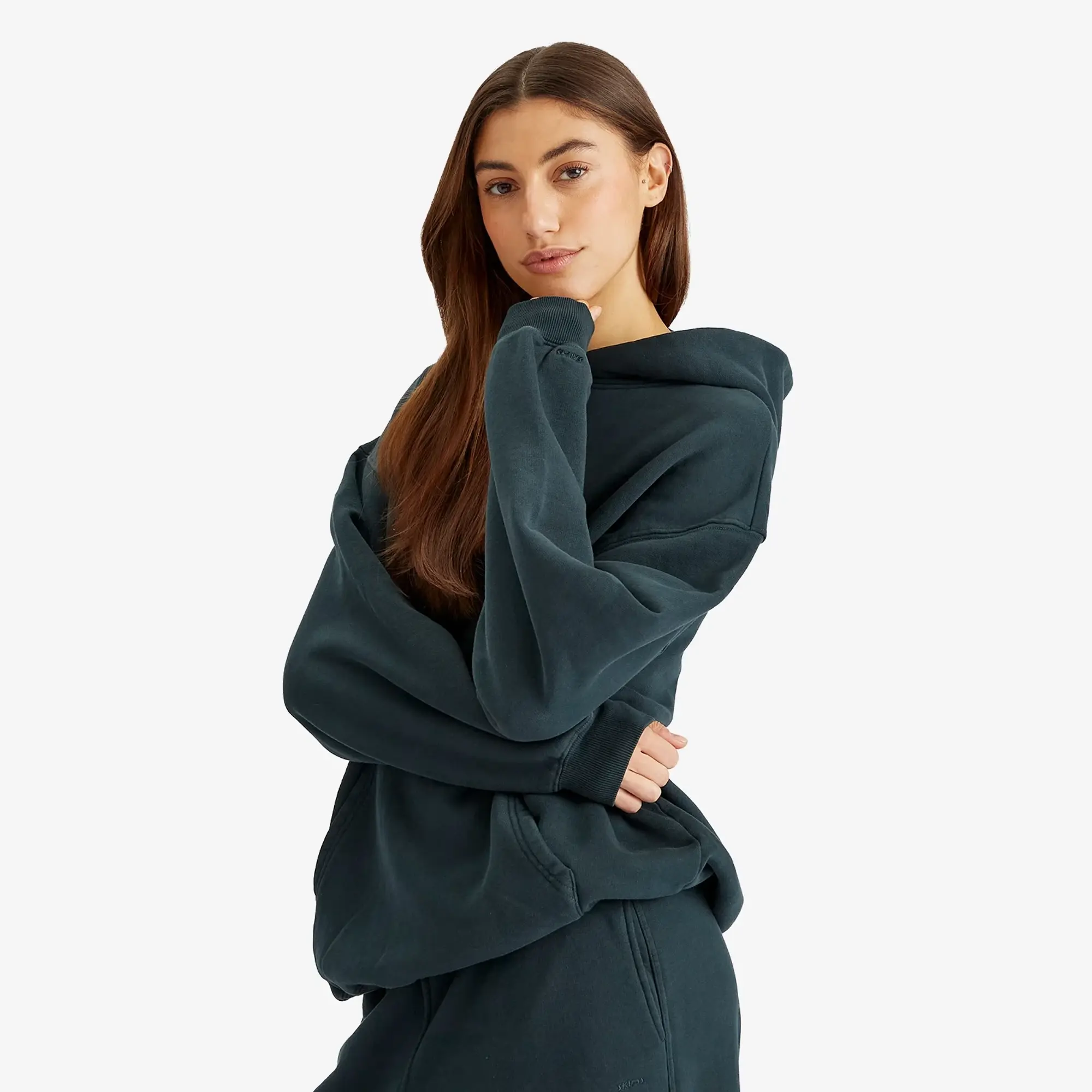 SKIMS Women's Vintage Fleece Oversized Hoodie Cypruss