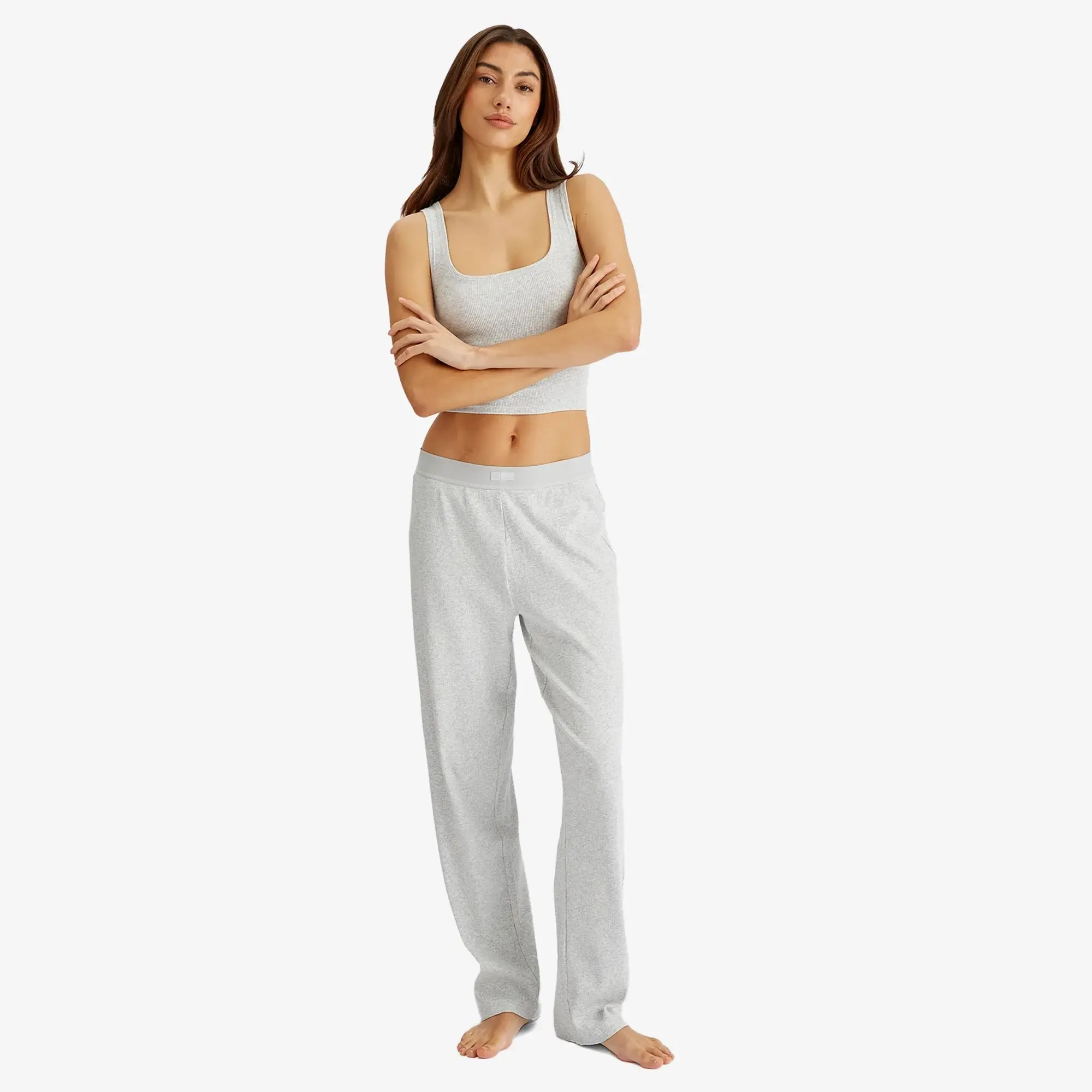 SKIMS Women's Cotton Rib Pant Light Heather Grey