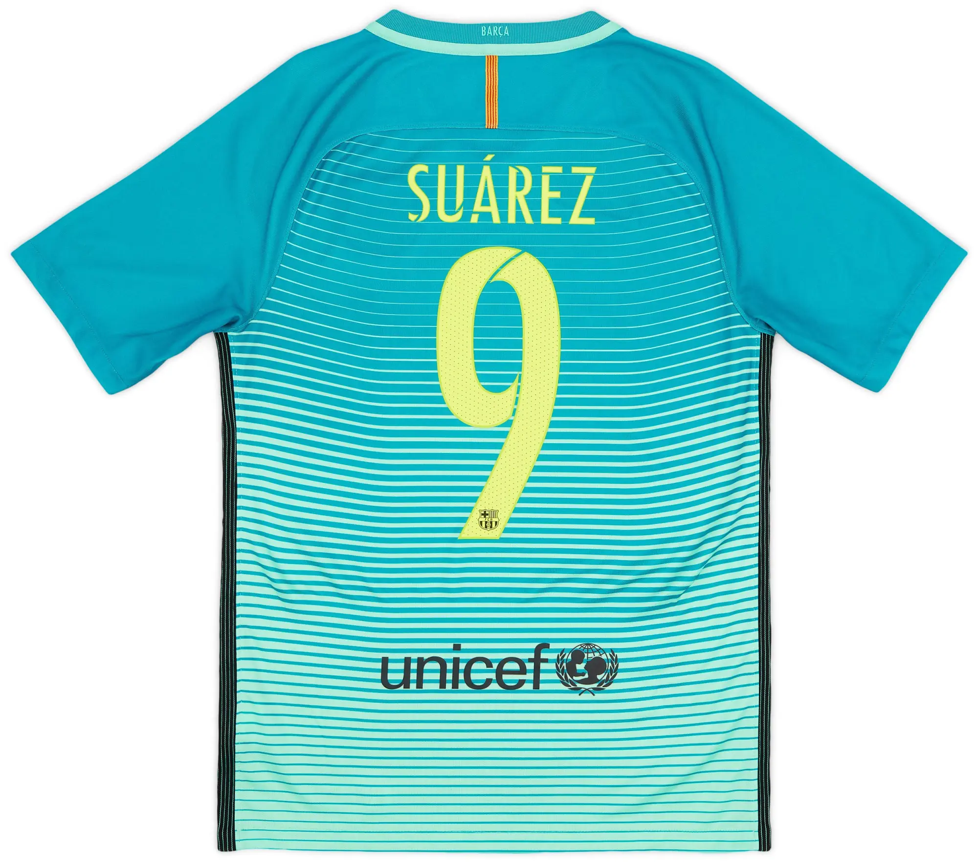 Nike 2016-17 Barcelona Third Shirt Suarez #9 - 6/10 - (S)