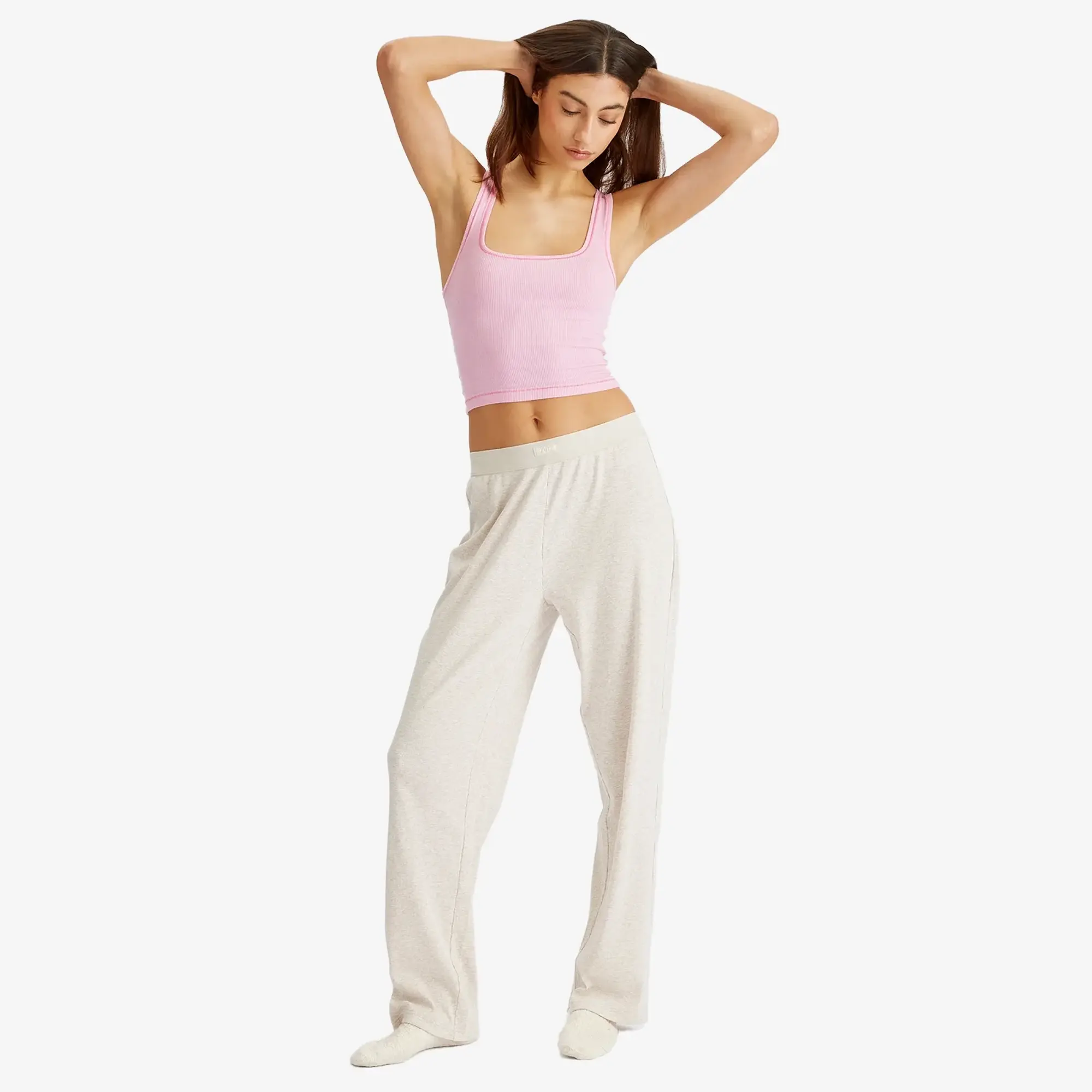 SKIMS Women's Cotton Rib Pant Oatmeal Heather