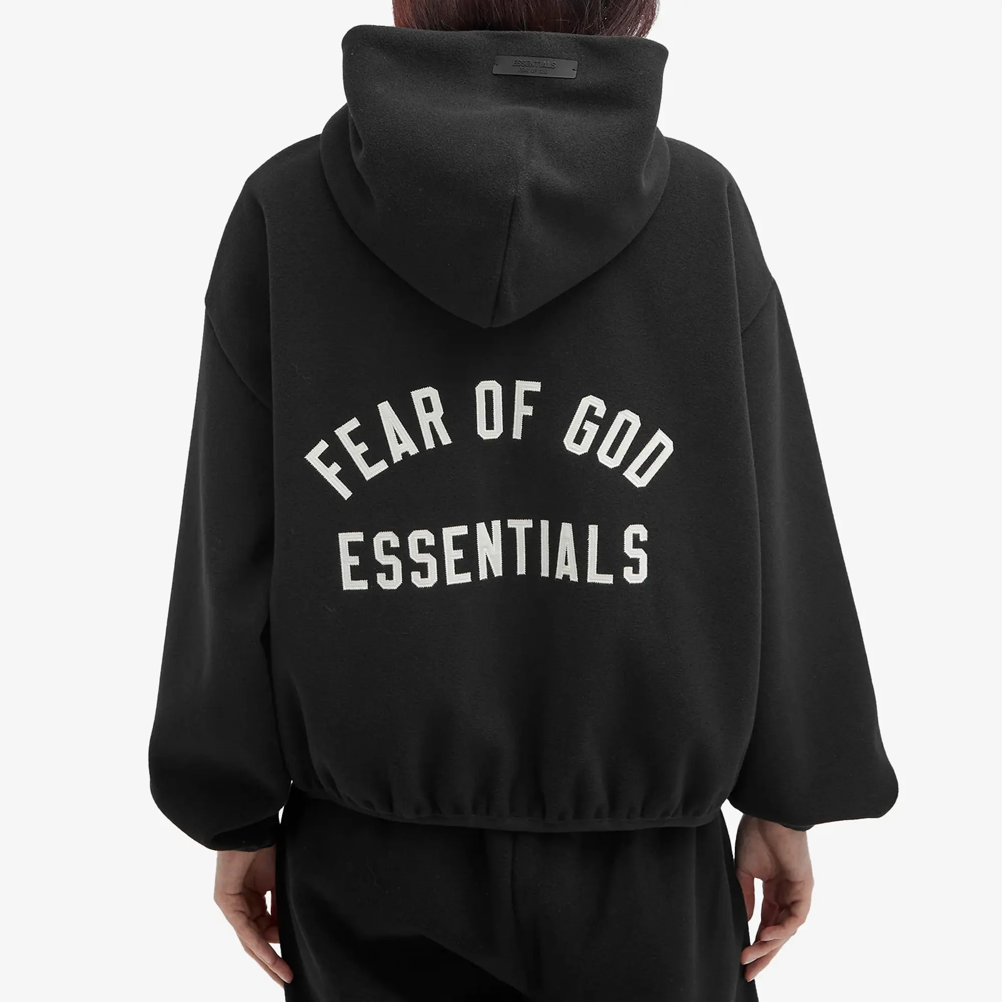 Fear of God ESSENTIALS Women's Brushed Hooded Bomber Jacket Black