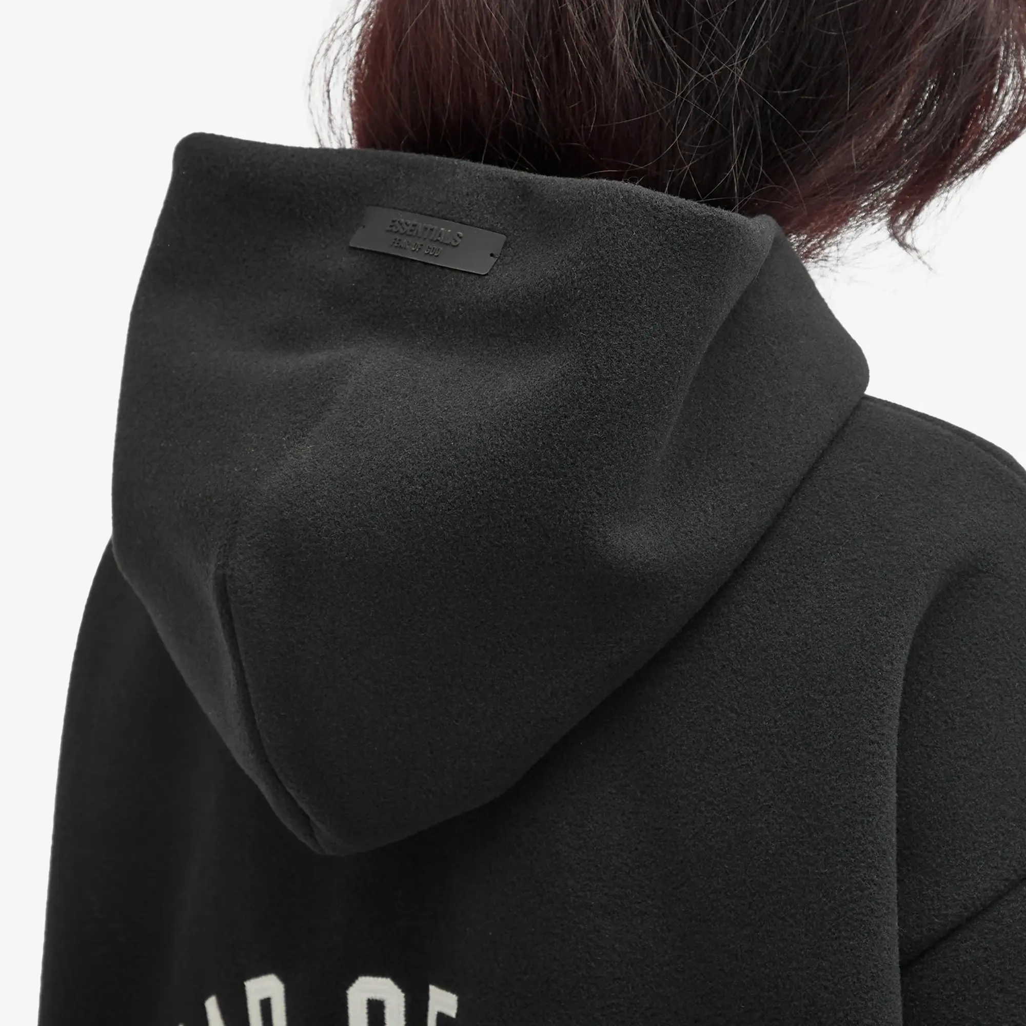 Fear of God ESSENTIALS Women's Brushed Hooded Bomber Jacket Black