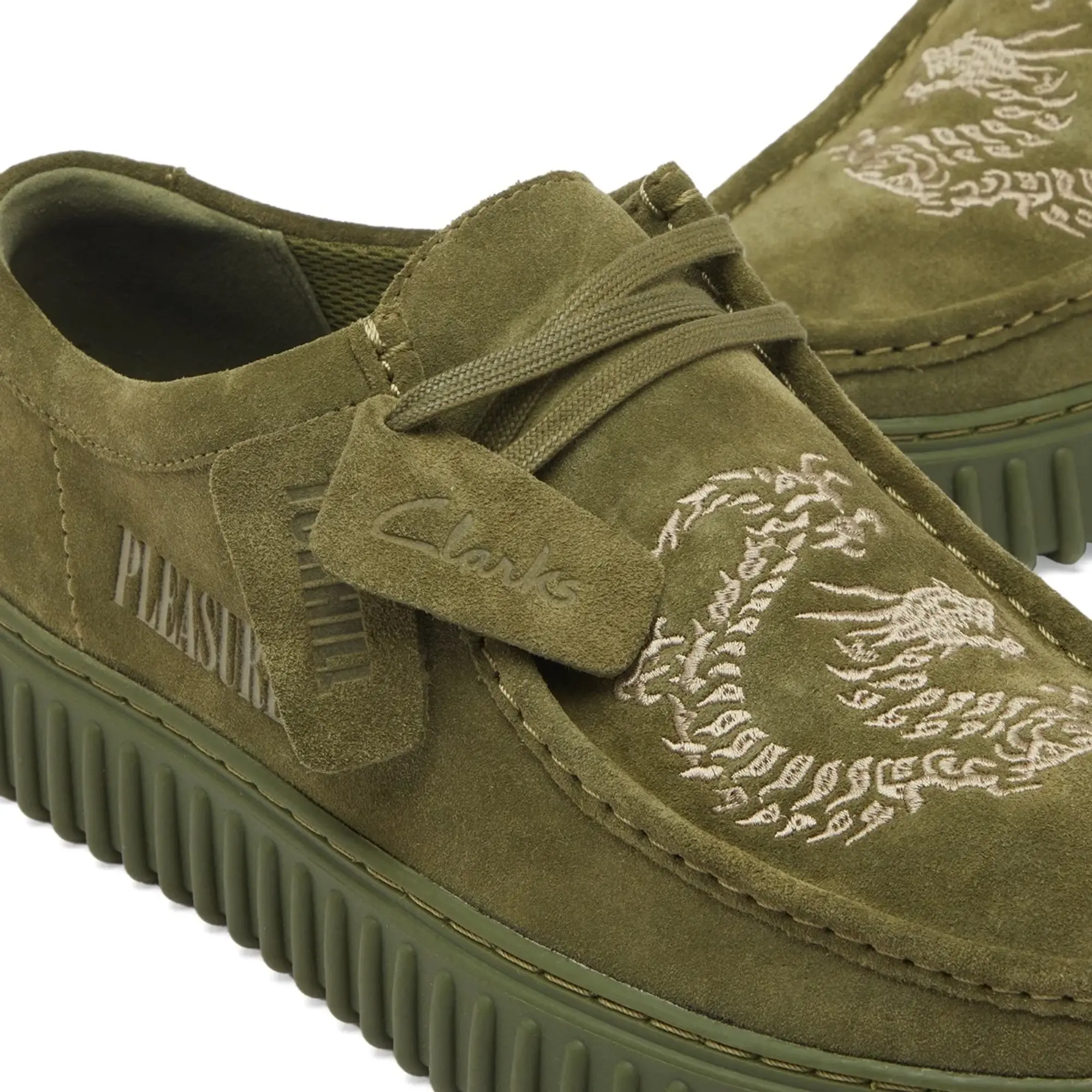 Clarks Originals Men's x Pleasures TorHill Dragon Green Suede