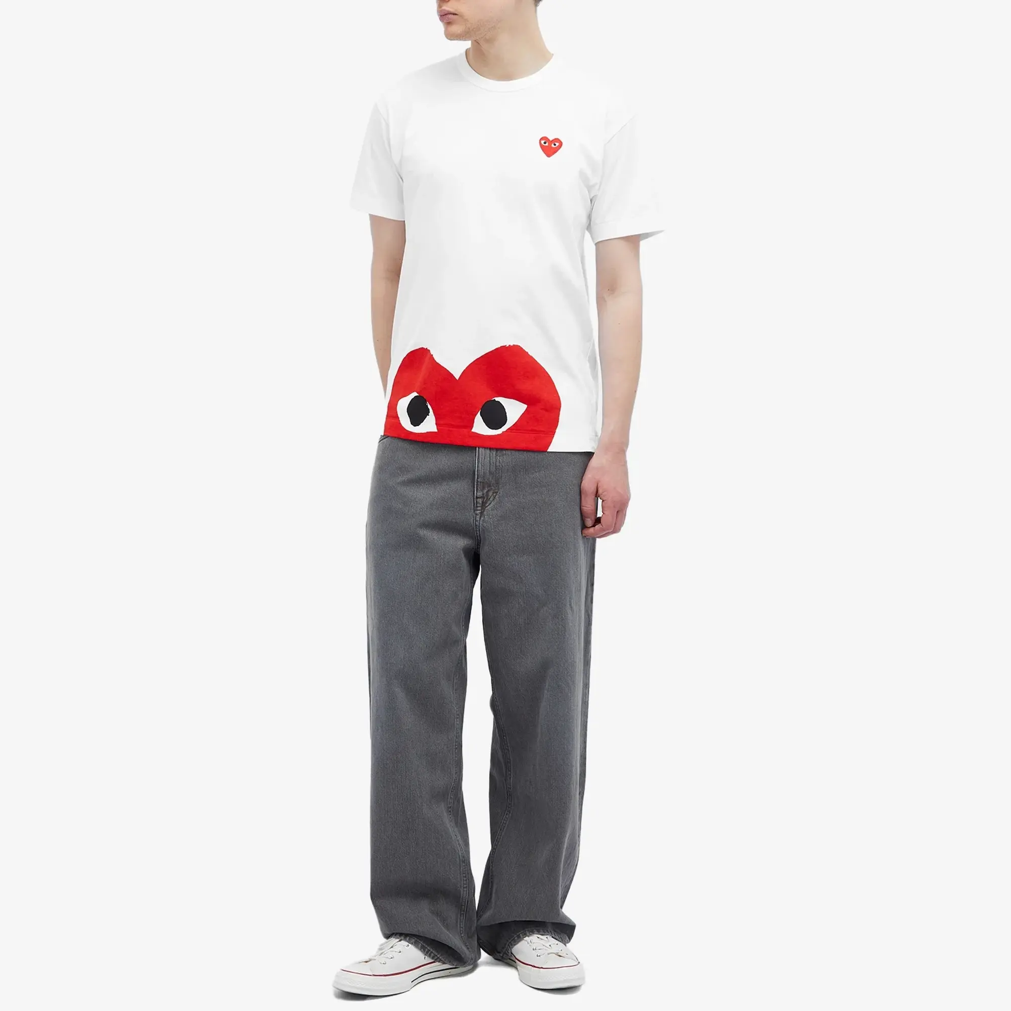 Comme des Garçons Play Men's Oversized Heart T-Shirt White