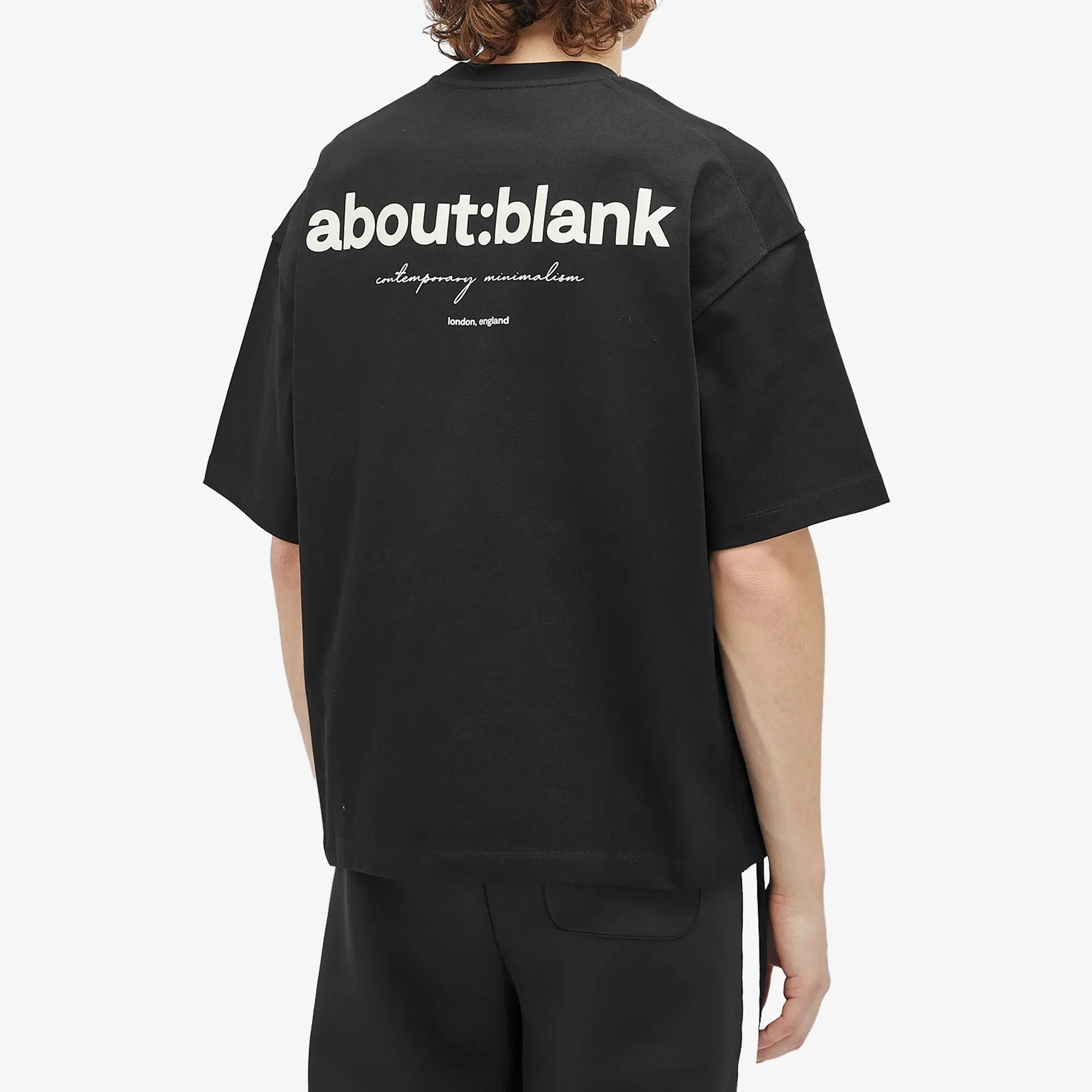 about:blank Men's Box Logo T-Shirt Black/Ecru