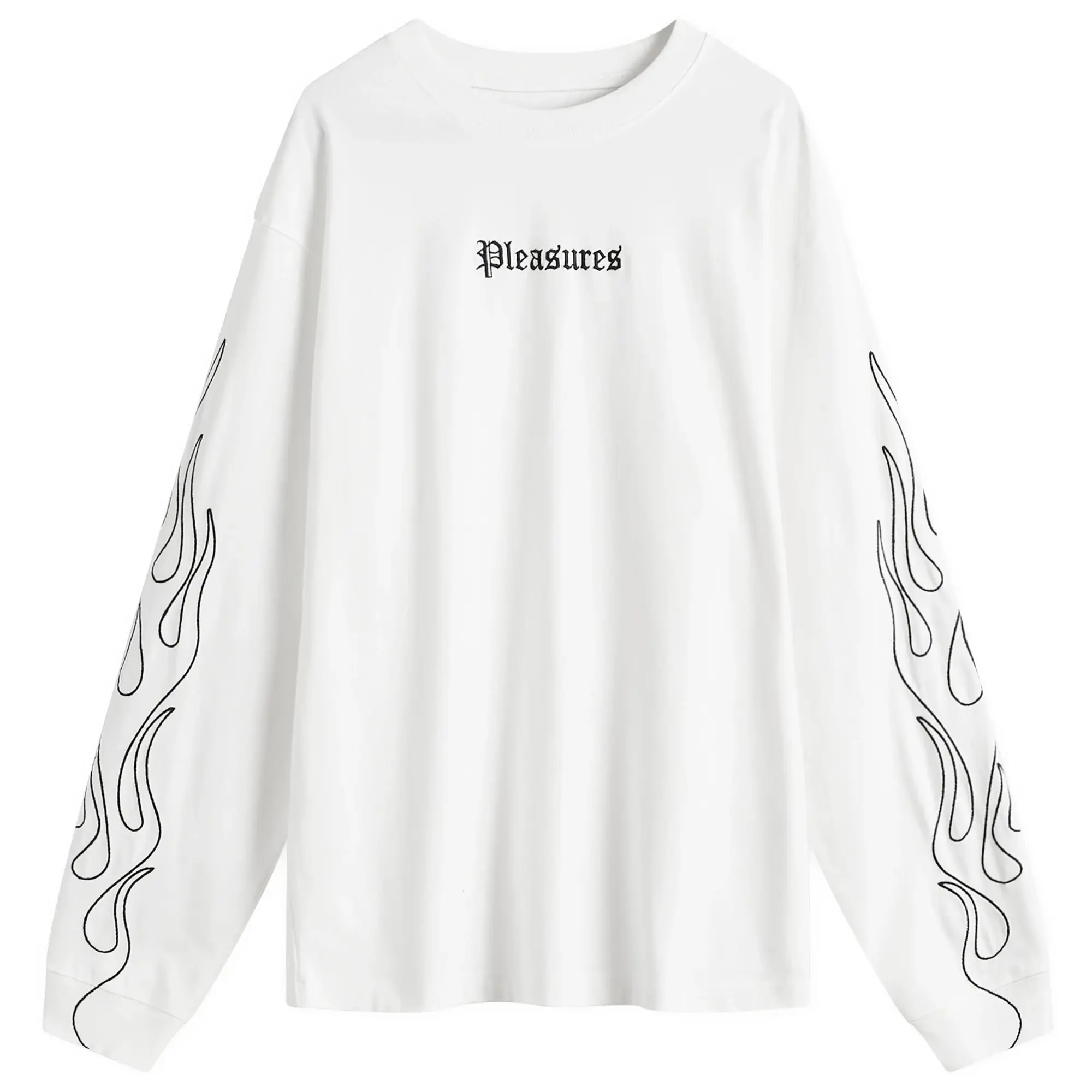 Pleasures Men's Fiery Heavyweight Longsleeve T-Shirt White