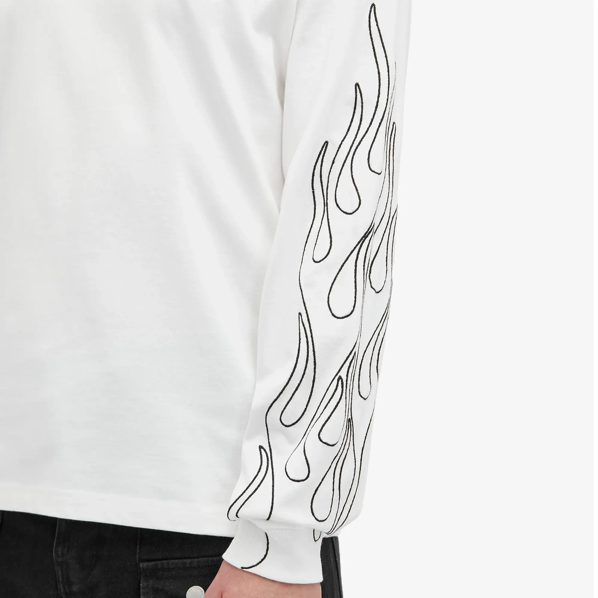 Pleasures Men's Fiery Heavyweight Longsleeve T-Shirt White