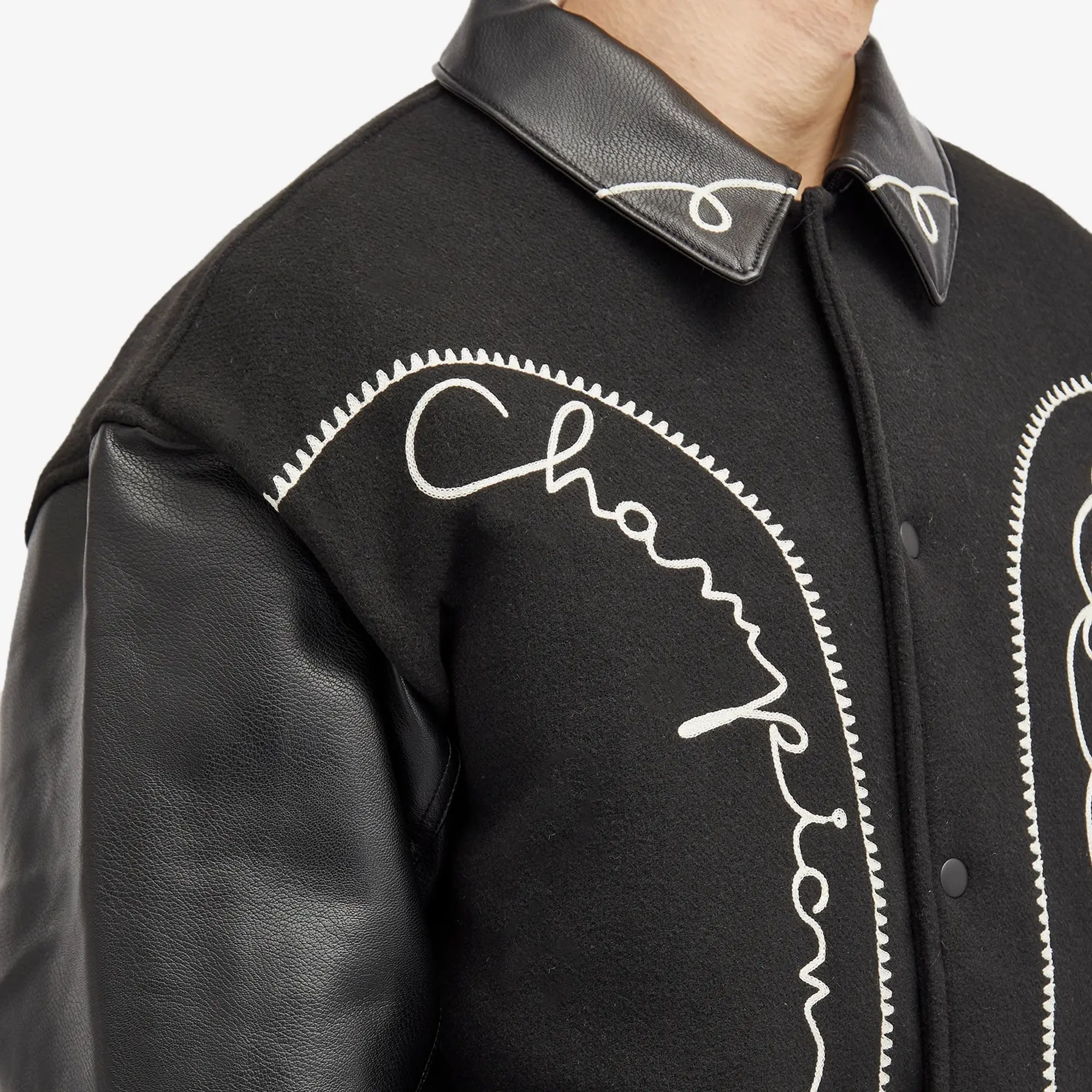 Champion Men's x Angelo Baque Varsity Jacket Black