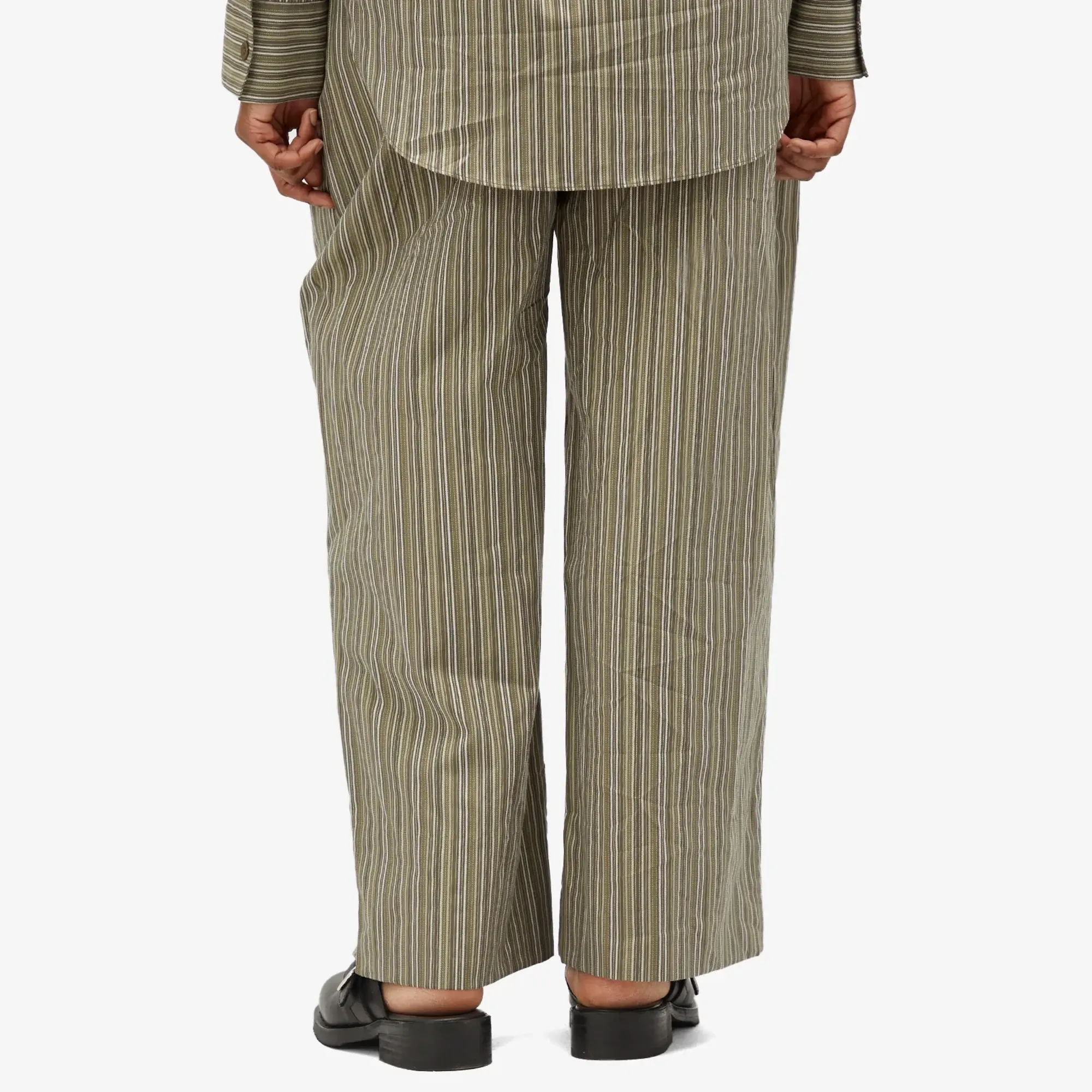 Faithfull The Brand Women's Vieu Relxaed Stripe Pants Khaki Stripe