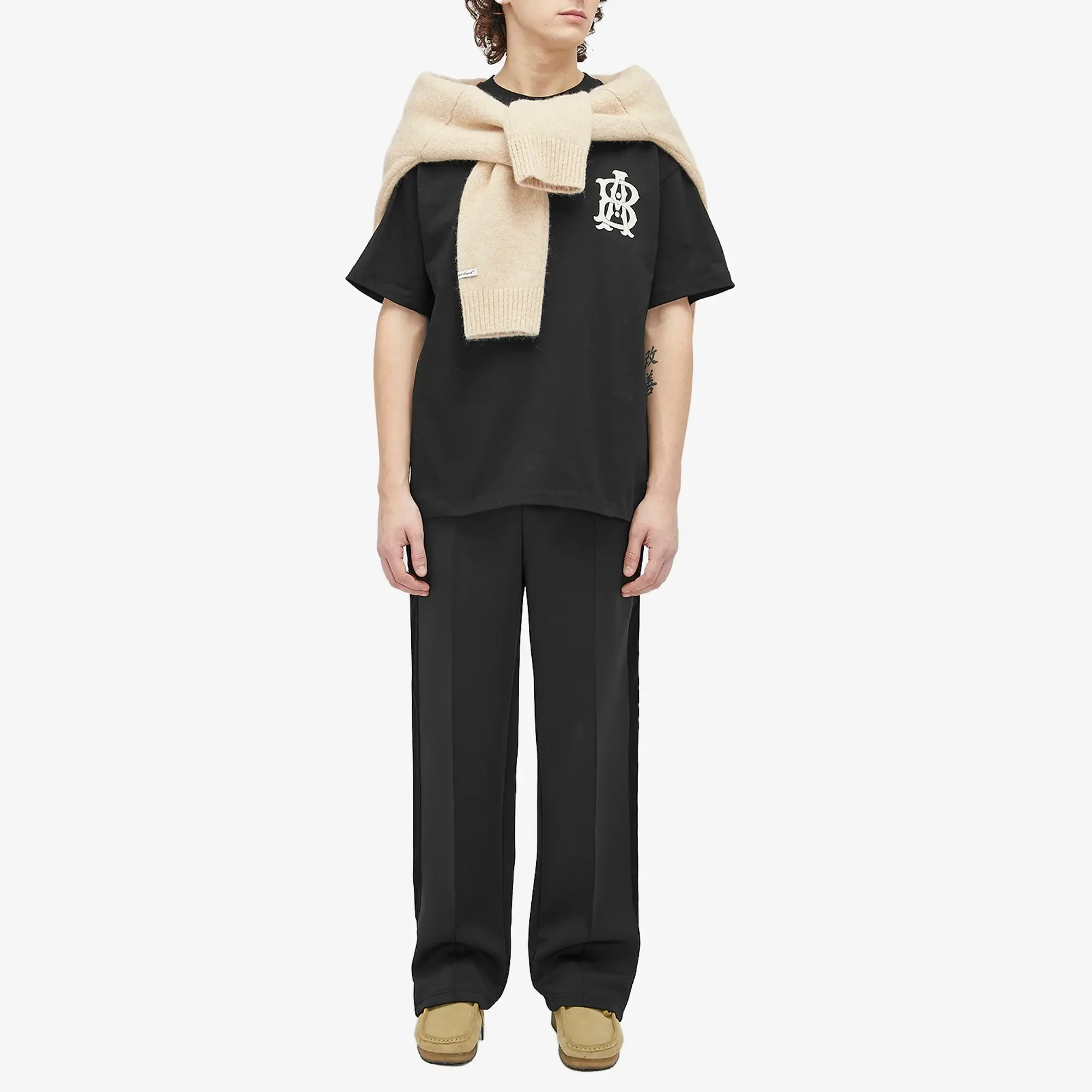 about:blank Men's Monogram T-Shirt Black/Ecru
