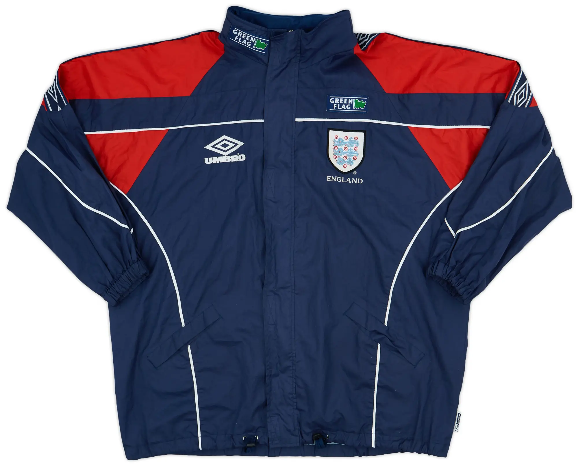1995-97 England Umbro Hooded Rain Jacket - 8/10 - (XL)