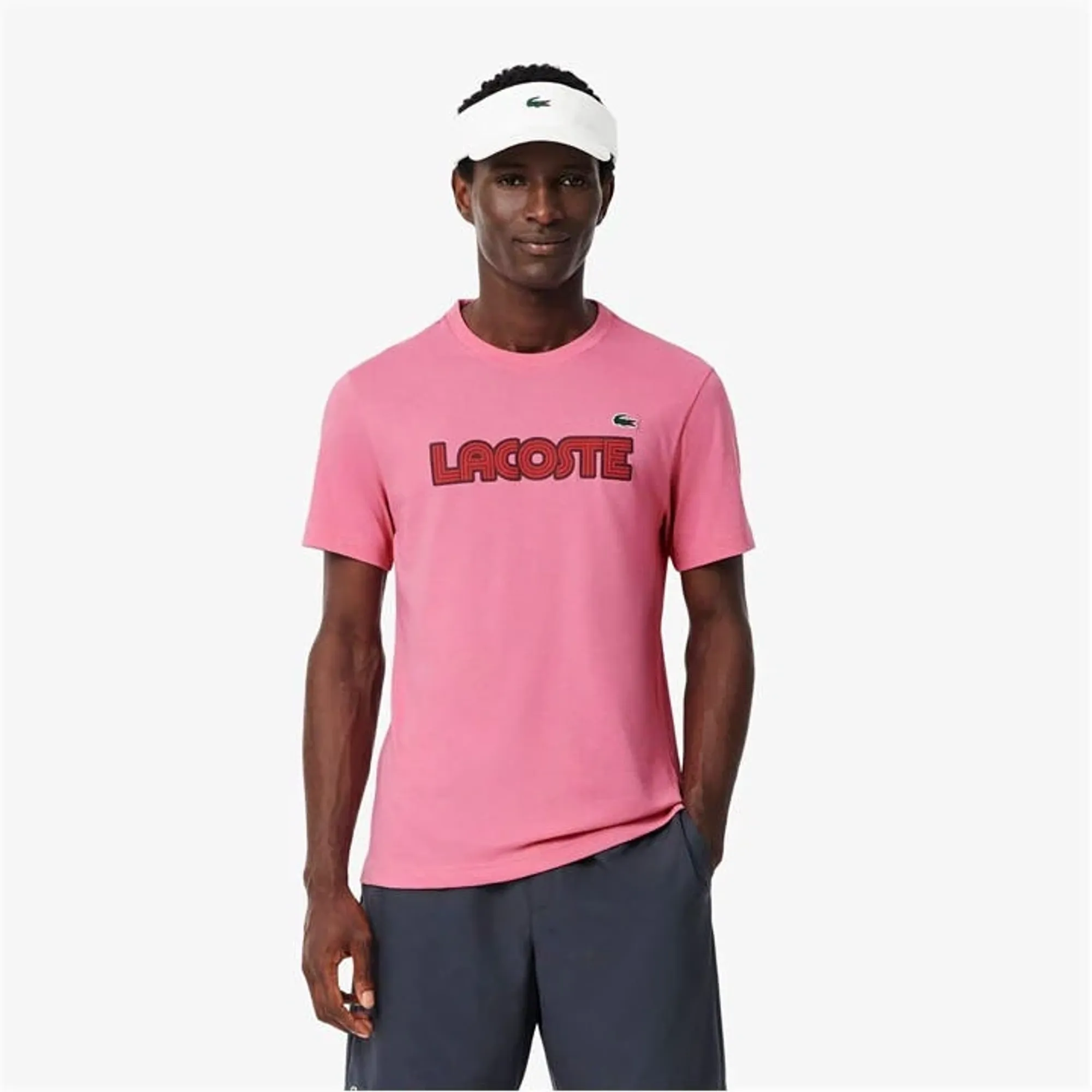 Lacoste Ultra Dry Cotton Logo Sport T-shirt - Pink / Bordeaux / Red