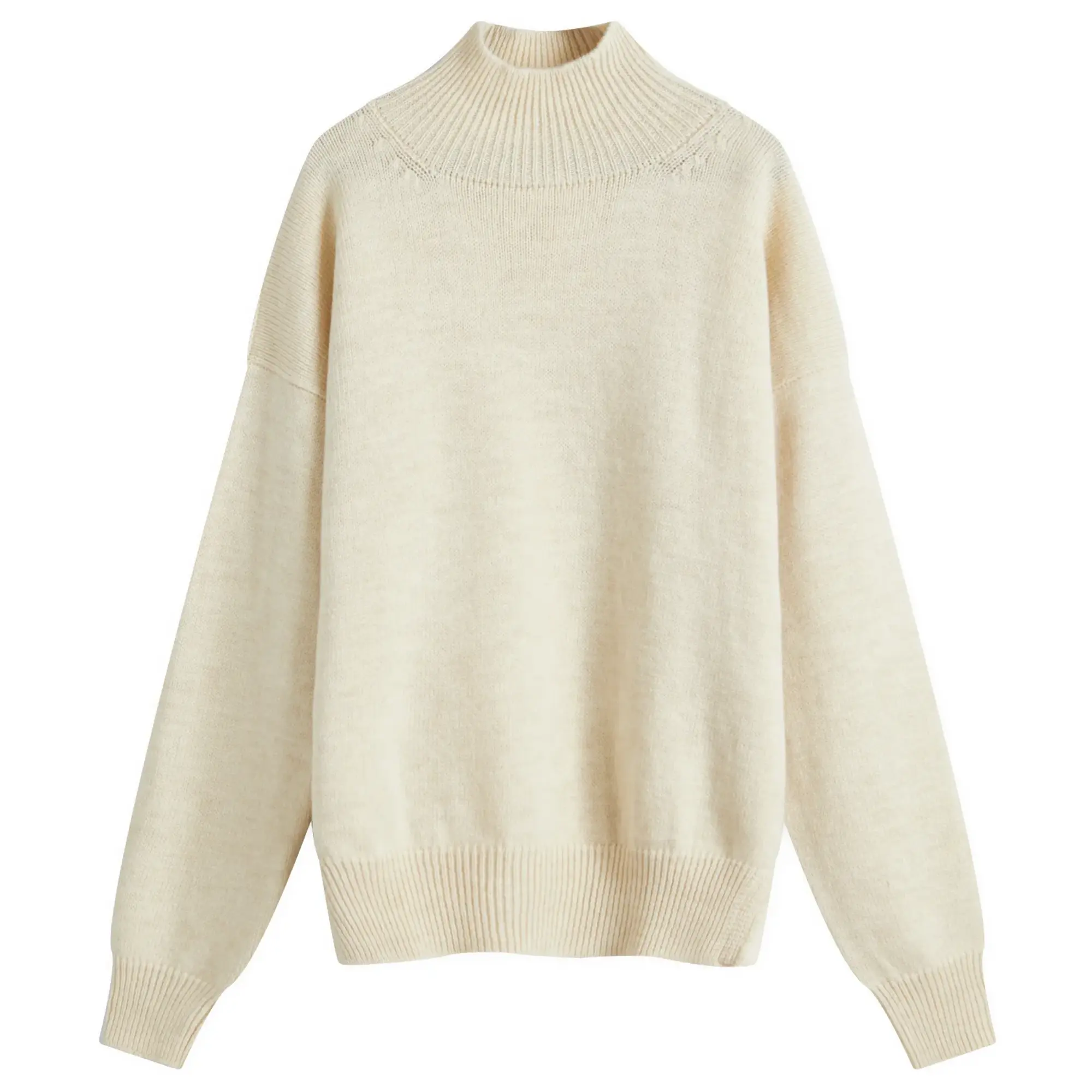 MHL by Margaret Howell Men's T-Shape Roll Neck Knit Sweatshirt Light Natural