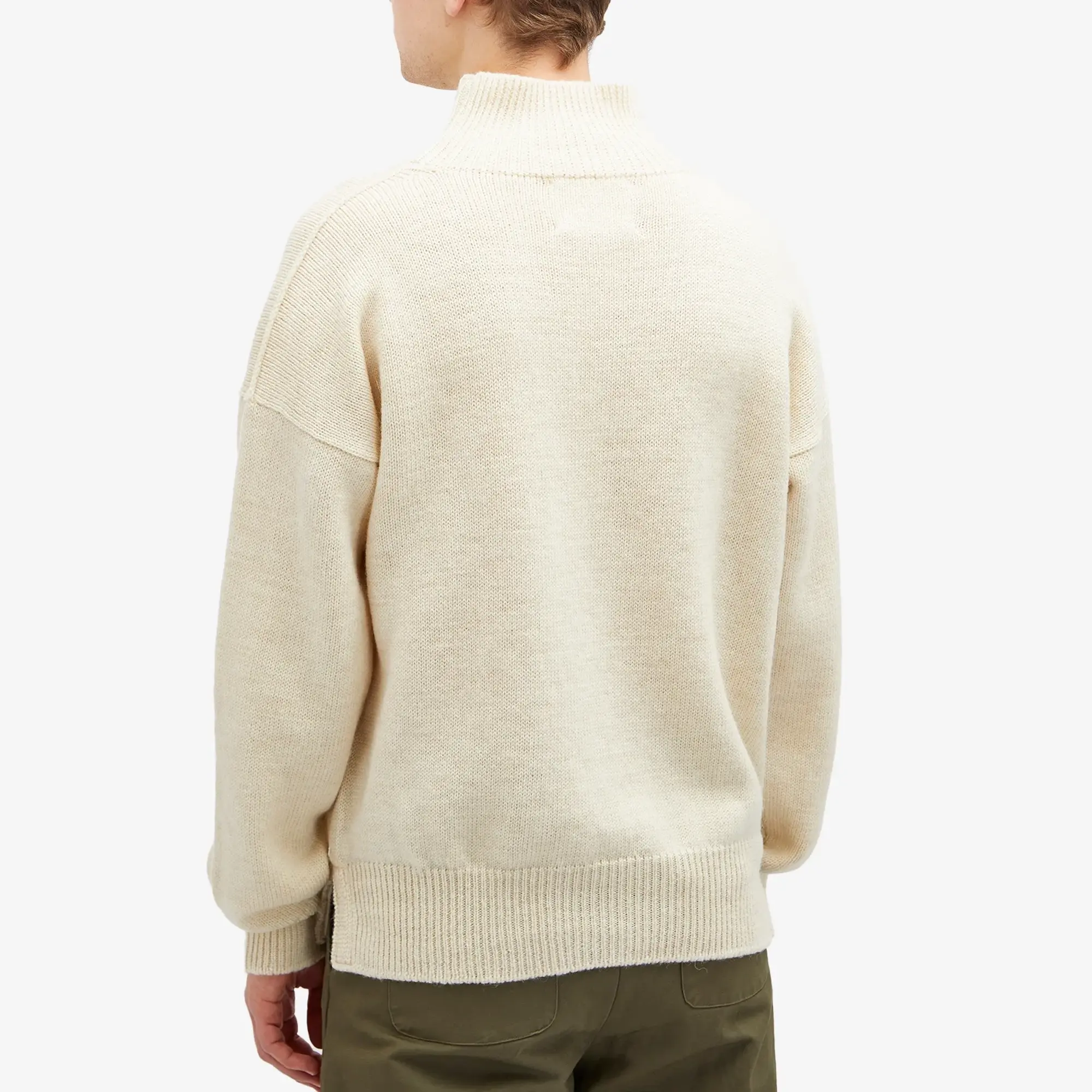 MHL by Margaret Howell Men's T-Shape Roll Neck Knit Sweatshirt Light Natural