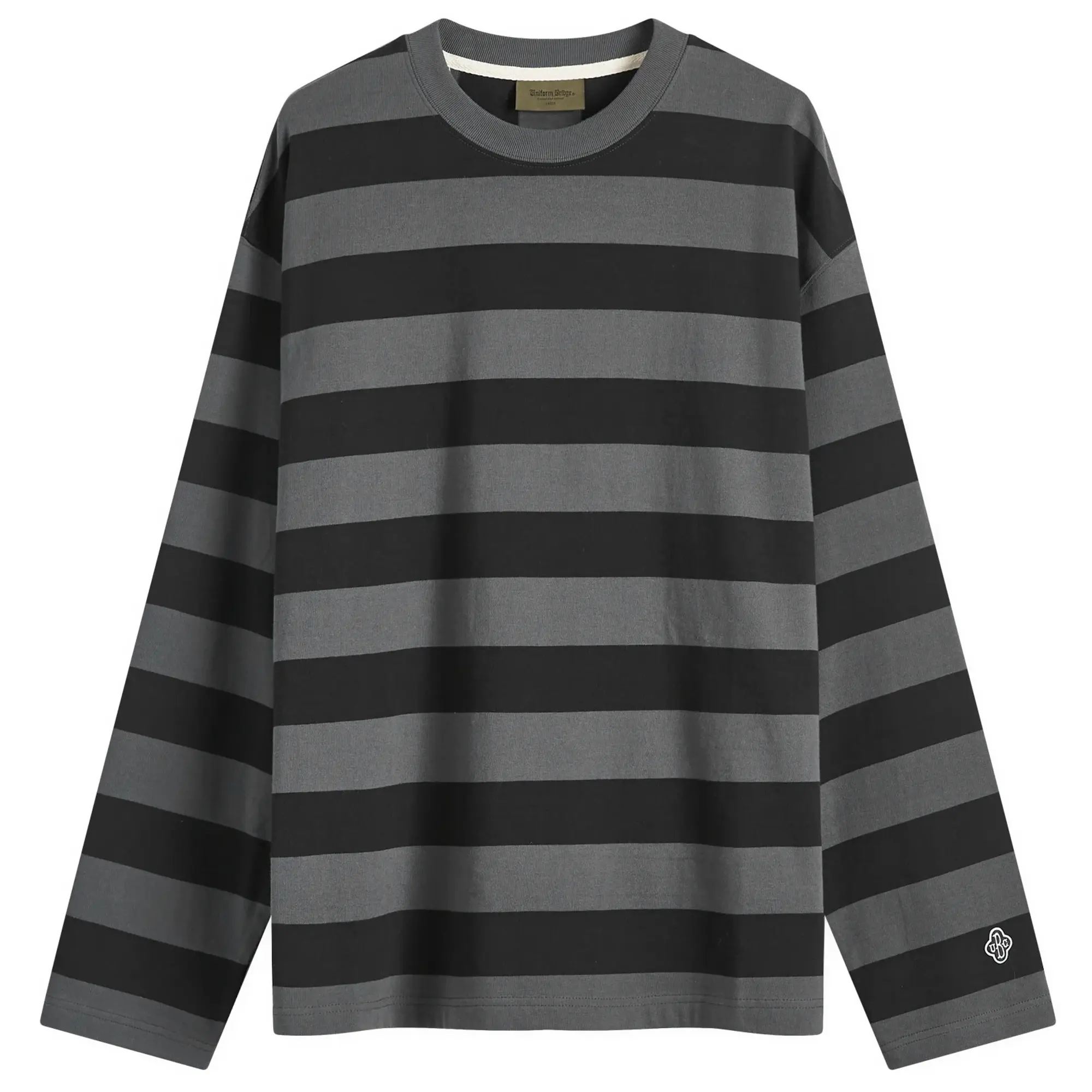 Uniform Bridge Men's Stripe Long Sleeve T-Shirt Black Stripe