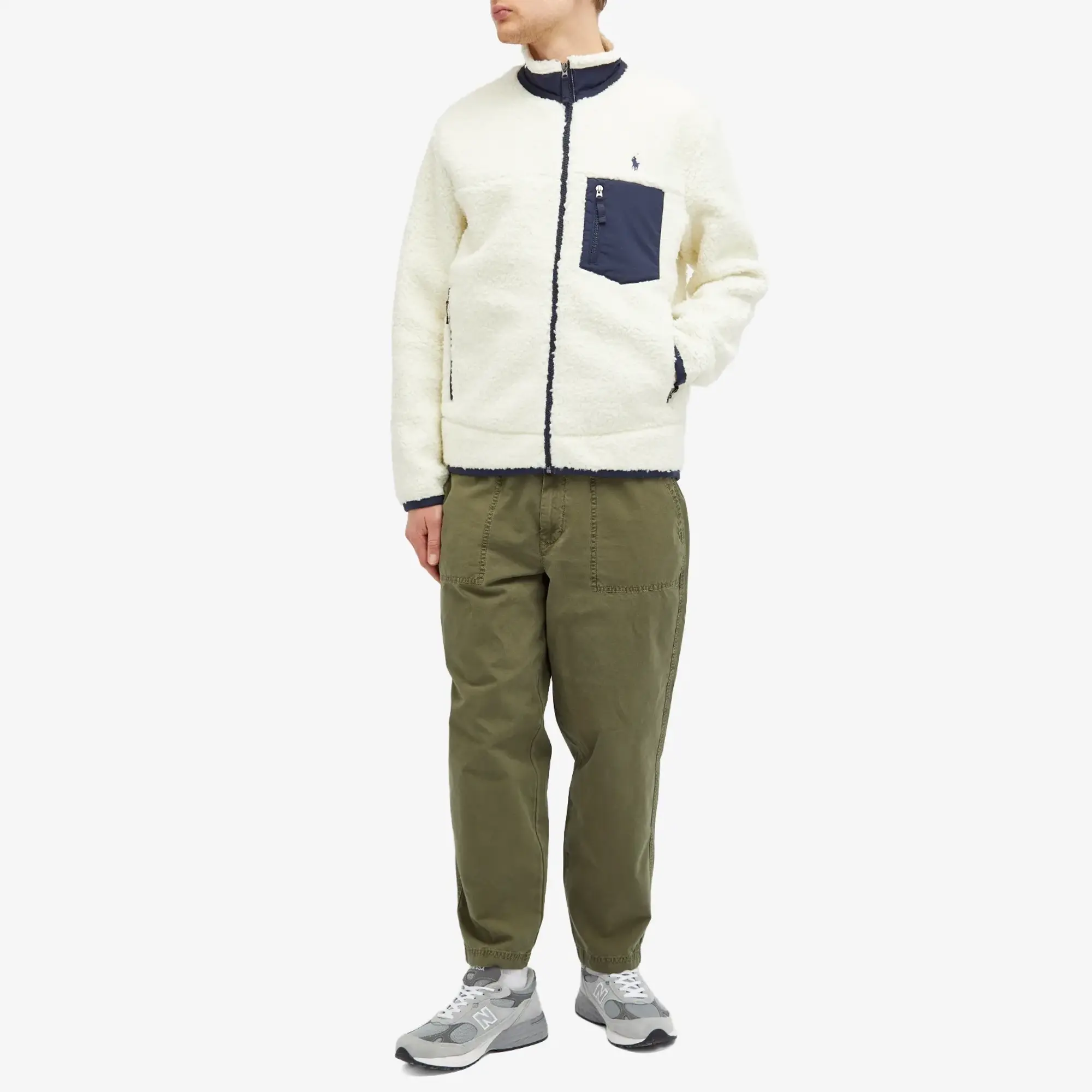 Polo Ralph Lauren Men's Zip Through Fleece Clubhouse Cream