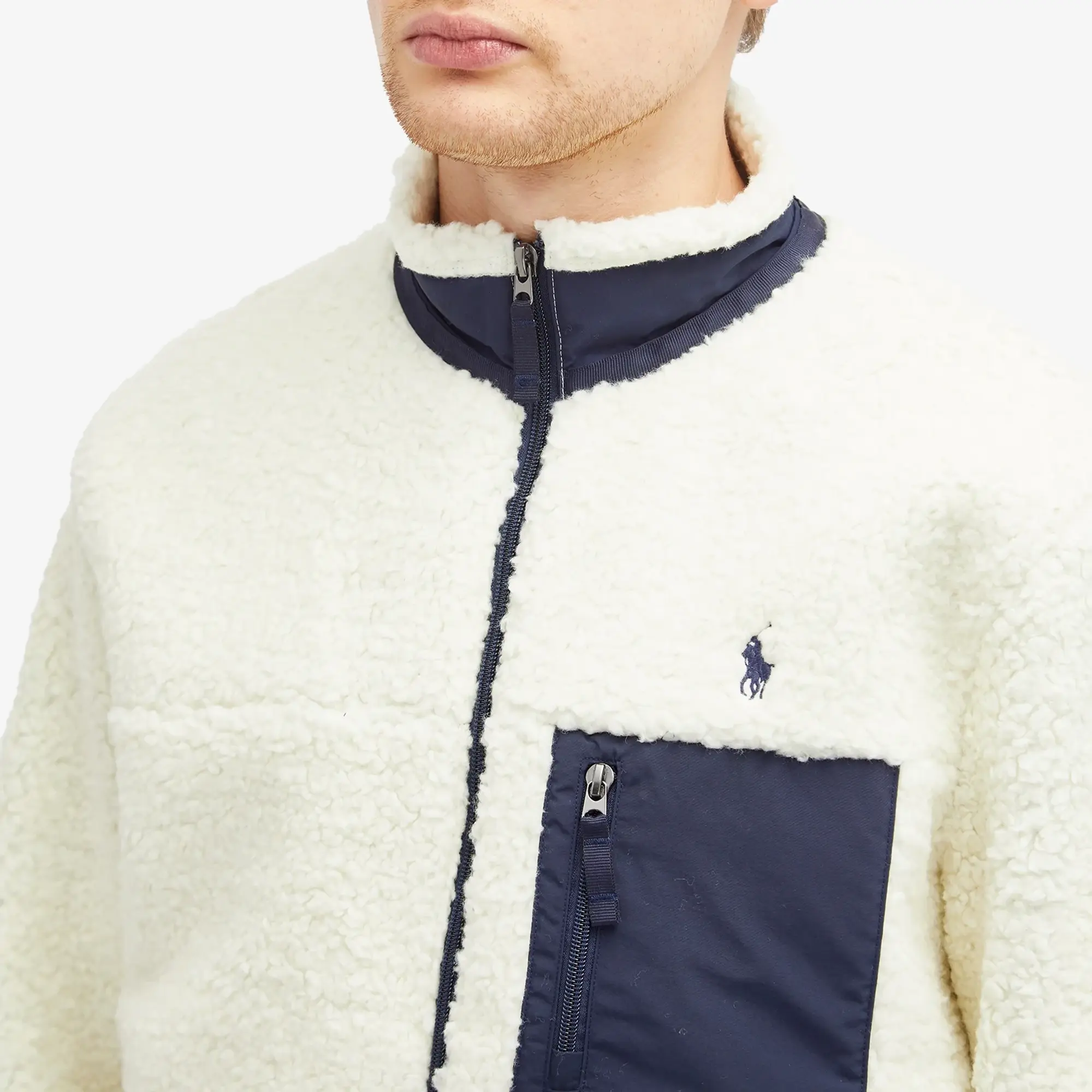 Polo Ralph Lauren Men's Zip Through Fleece Clubhouse Cream