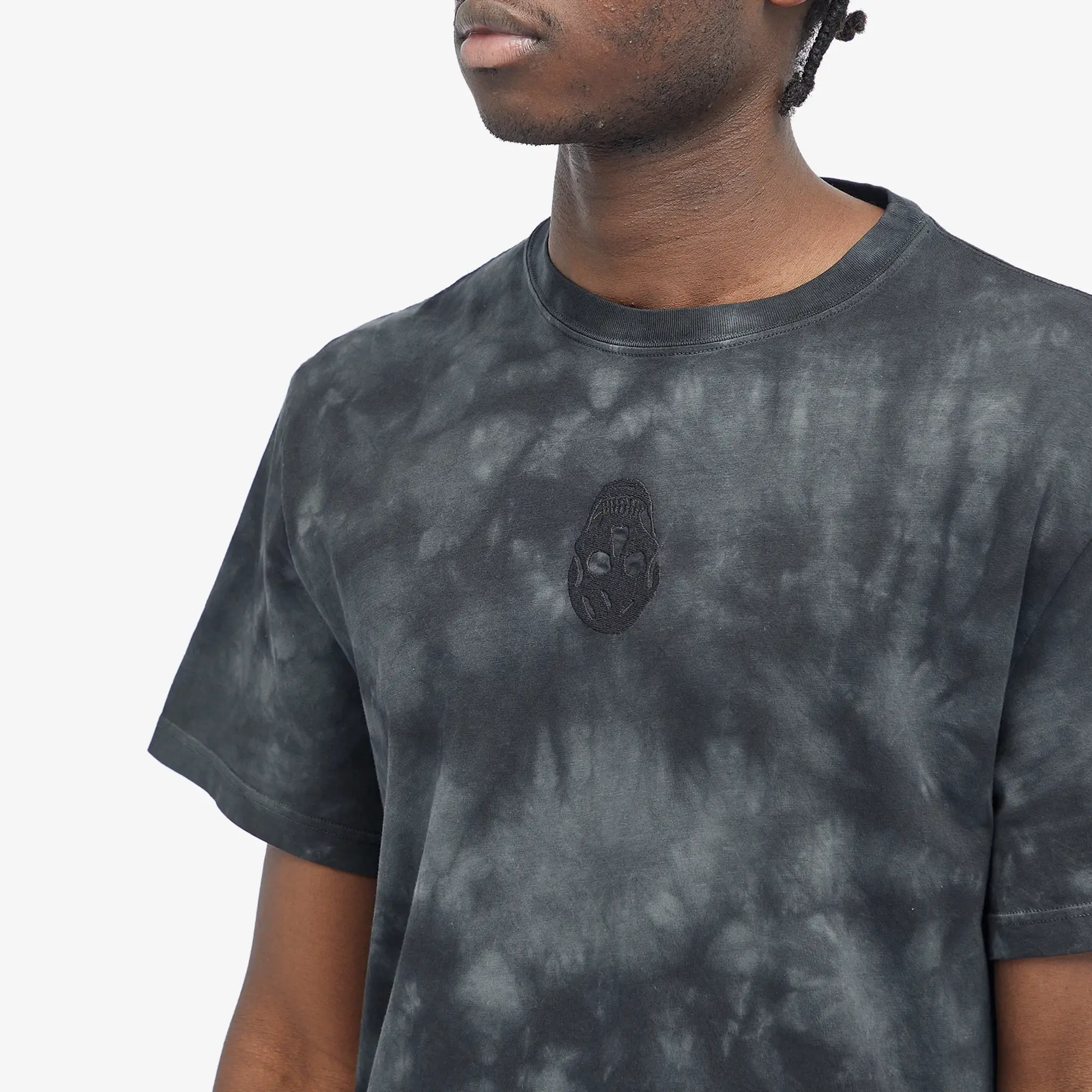 Alexander McQueen Men's Uneven Dyed Skull Logo T-Shirt Black