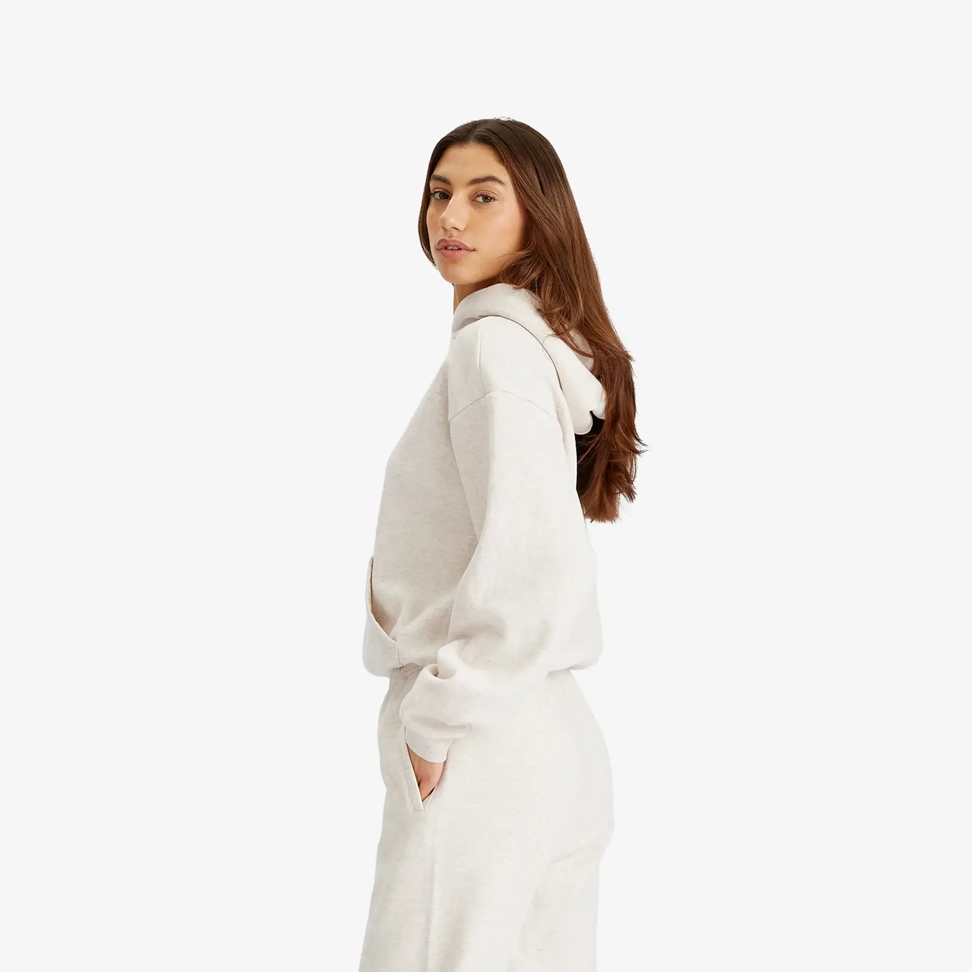 SKIMS Women's Cotton Fleece Pullover Hoodie Oatmeal Heather