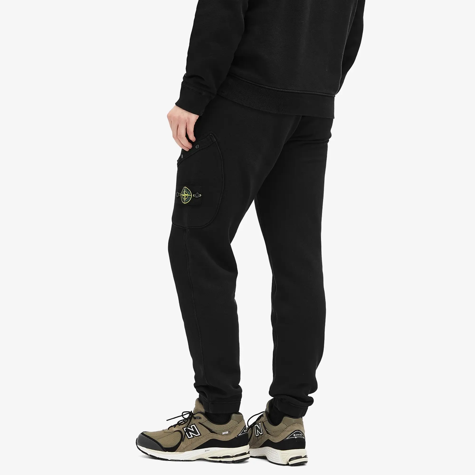 Stone Island Men's Diagonal Fleece Old Effect Pocket Jogger Black