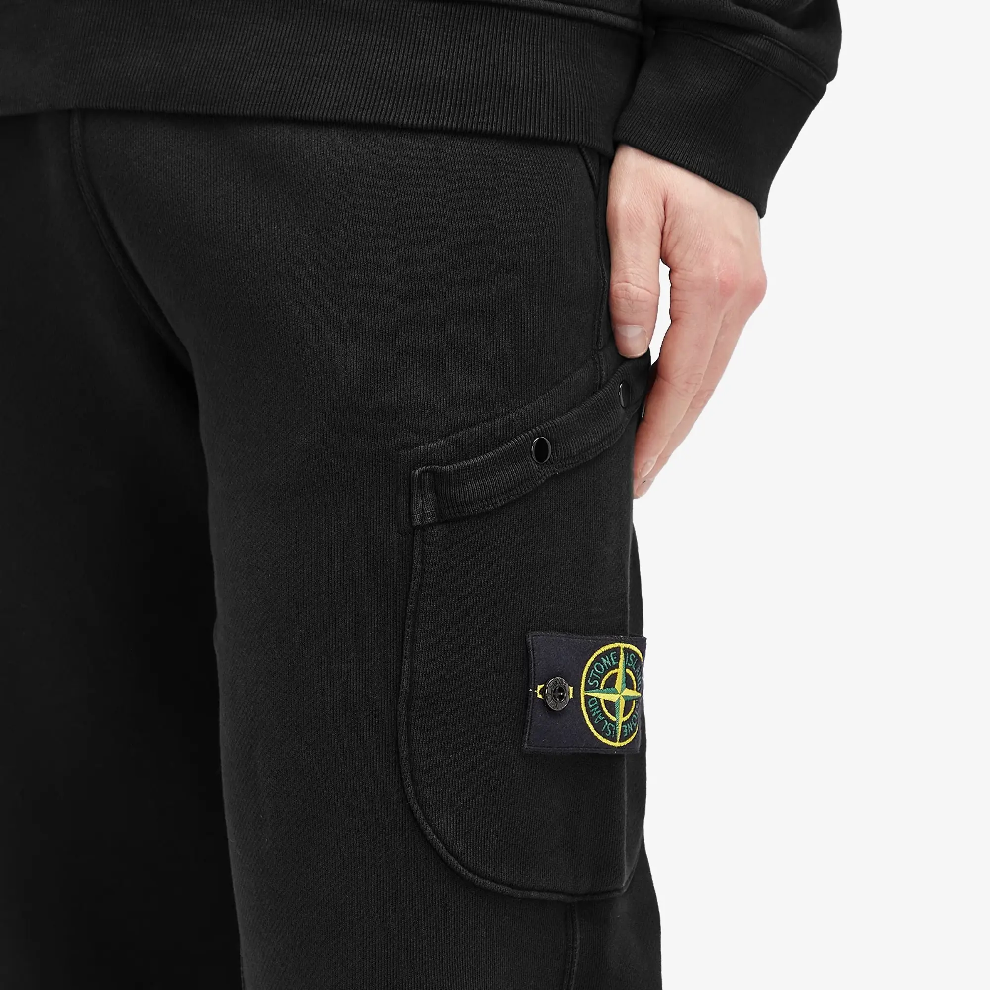 Stone Island Men's Diagonal Fleece Old Effect Pocket Jogger Black