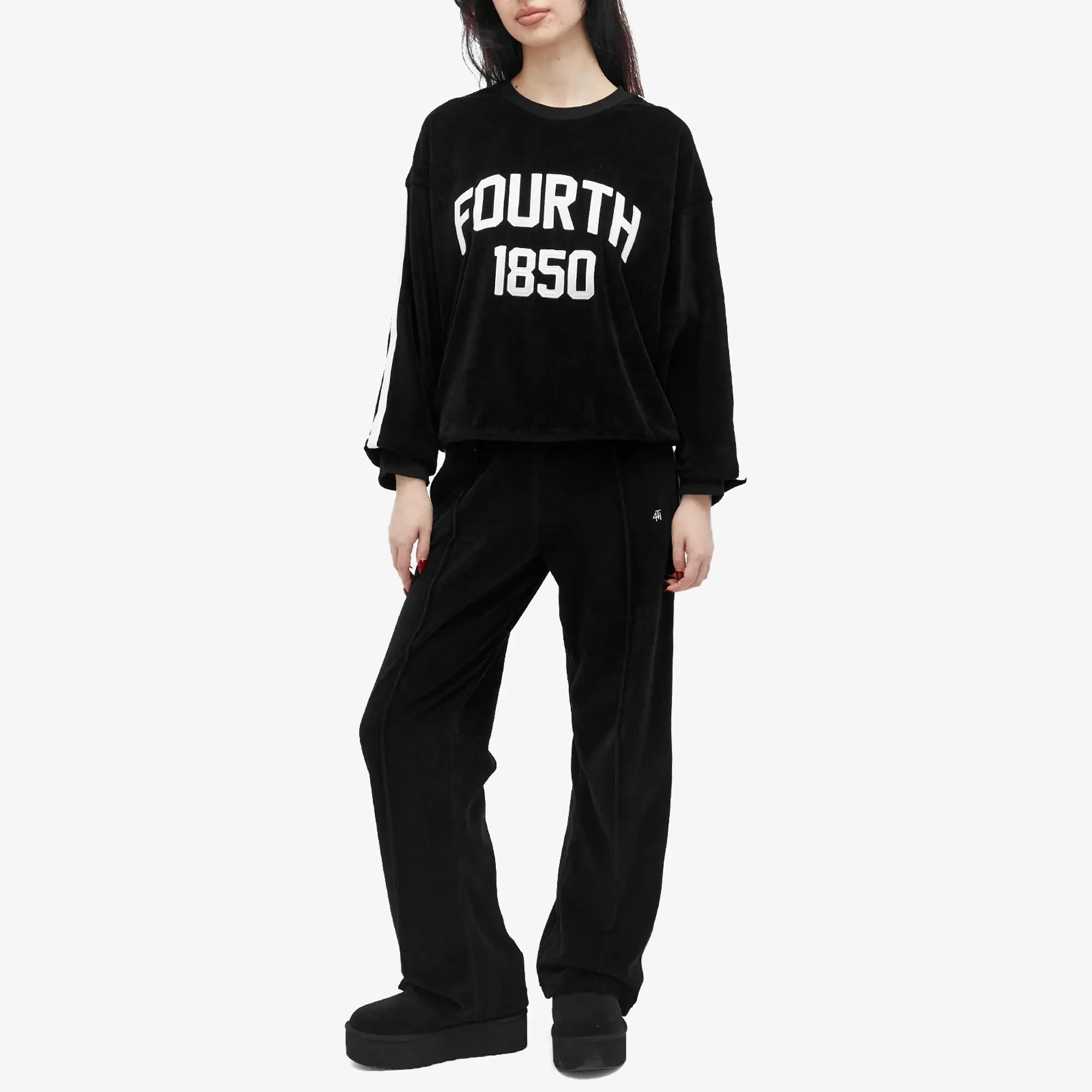 4th & Reckless Women's Cadie Velour Sweatpants Black