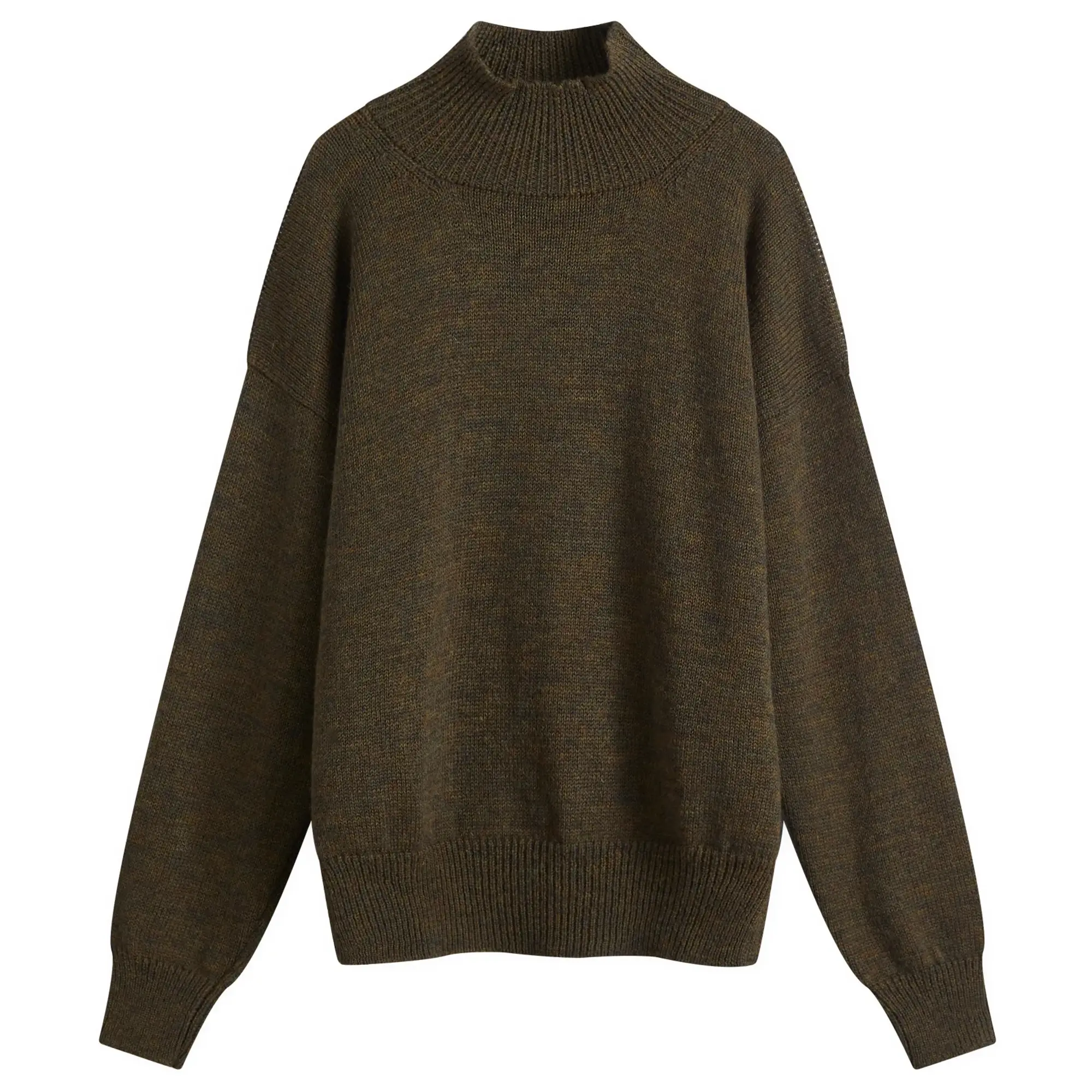MHL by Margaret Howell Men's T-Shape Roll Neck Knit Sweatshirt Moss