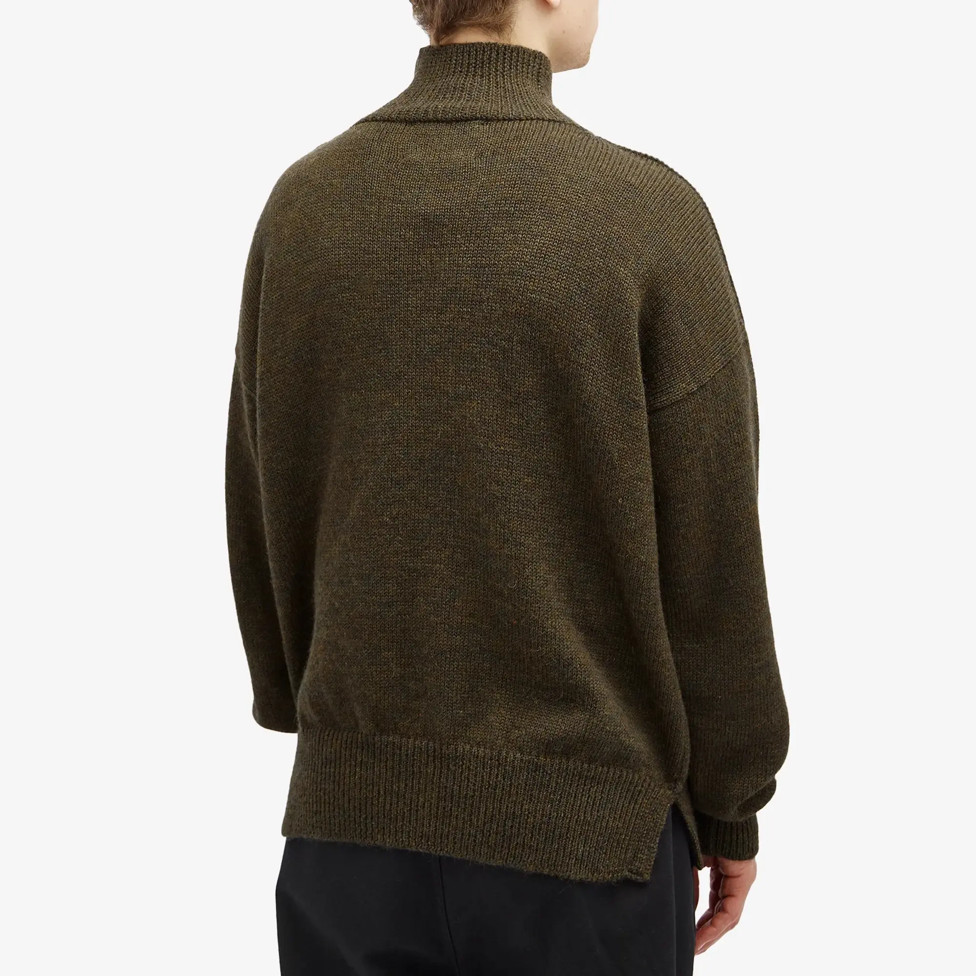 MHL by Margaret Howell Men's T-Shape Roll Neck Knit Sweatshirt Moss