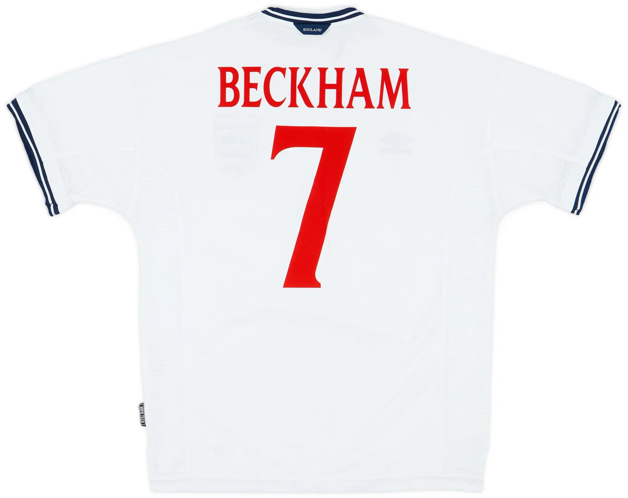 Umbro 1999-01 England Home Shirt Beckham #7 - 6/10 - (L)