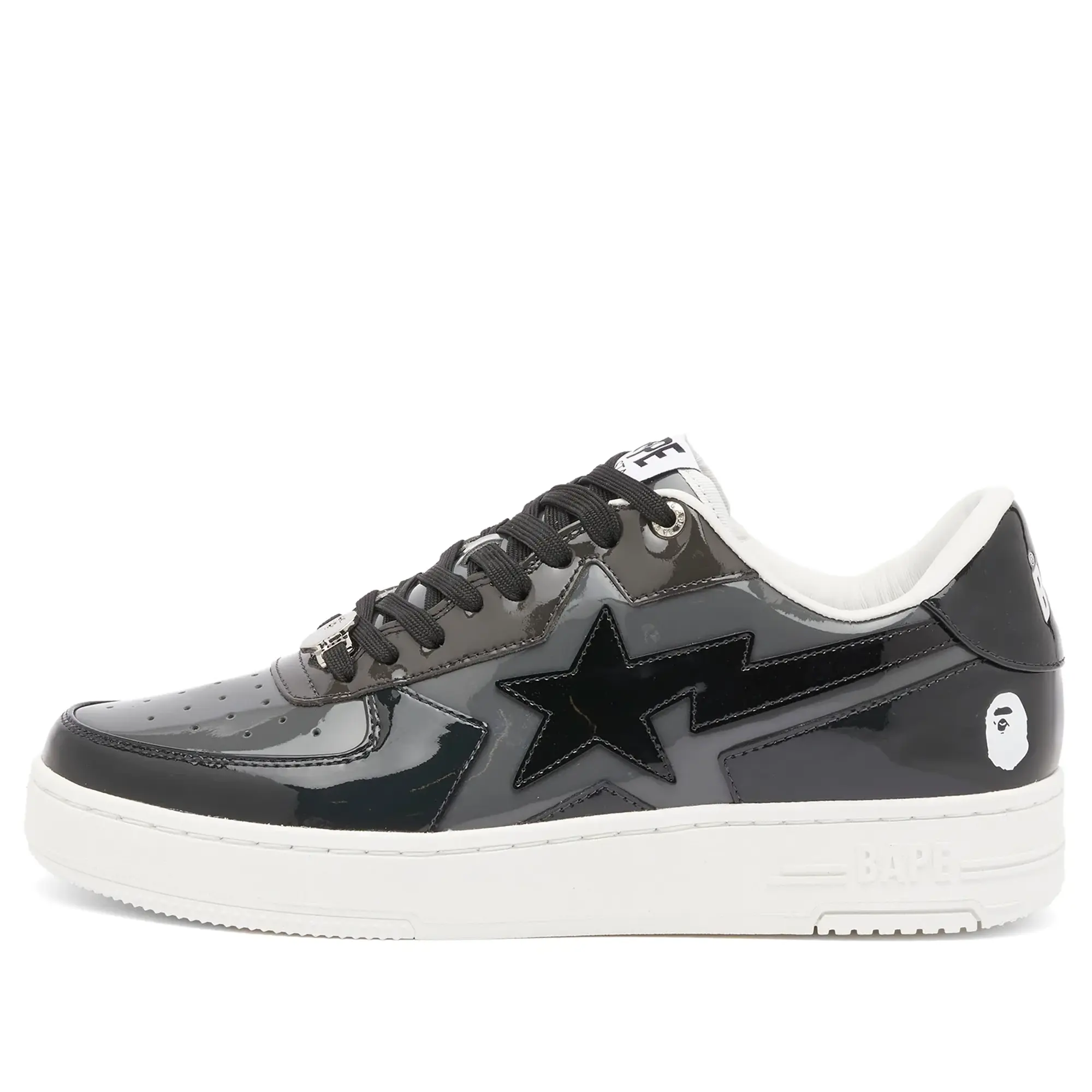 A Bathing Ape Men's Patent Bape Sta Icon Sneaker Black
