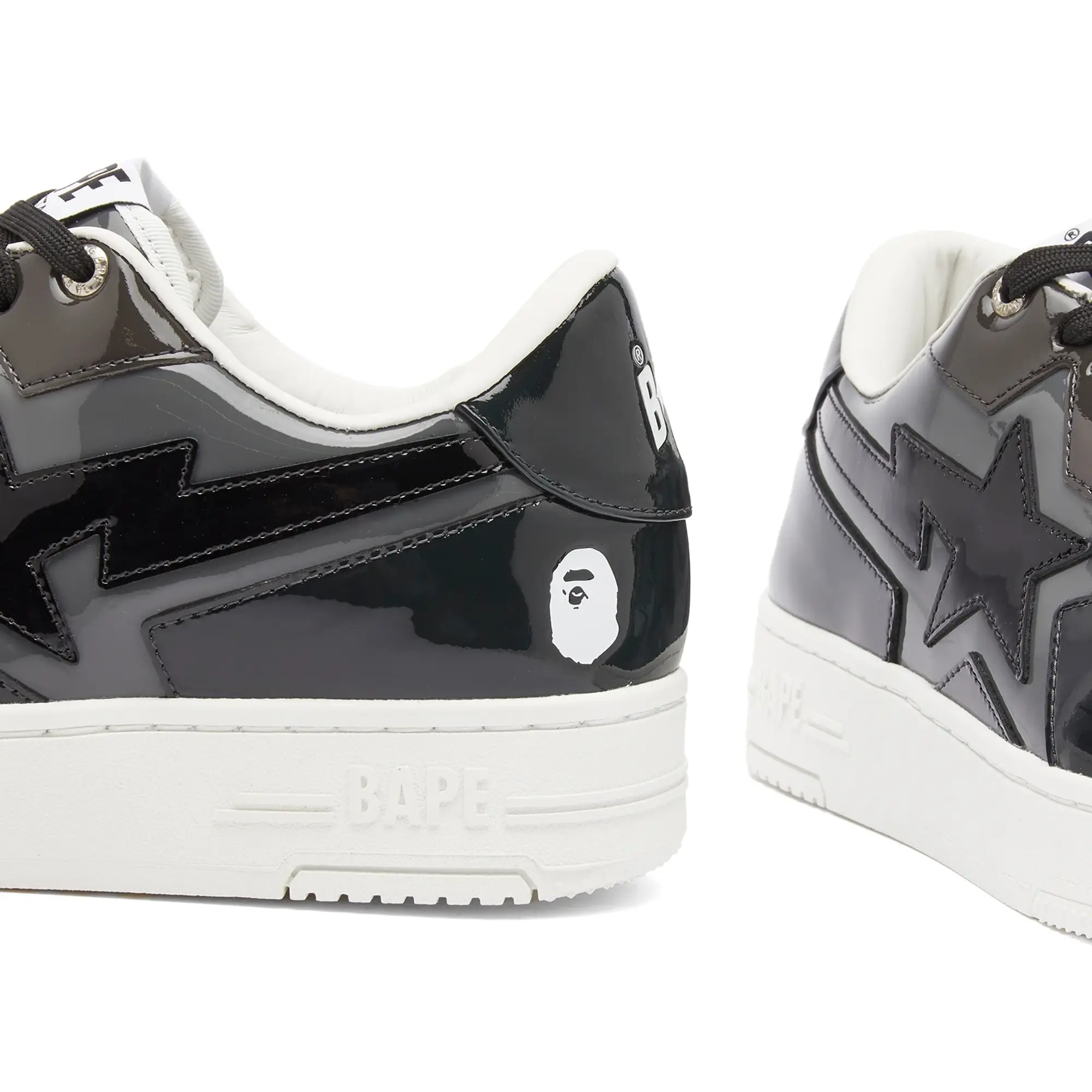 A Bathing Ape Men's Patent Bape Sta Icon Sneaker Black