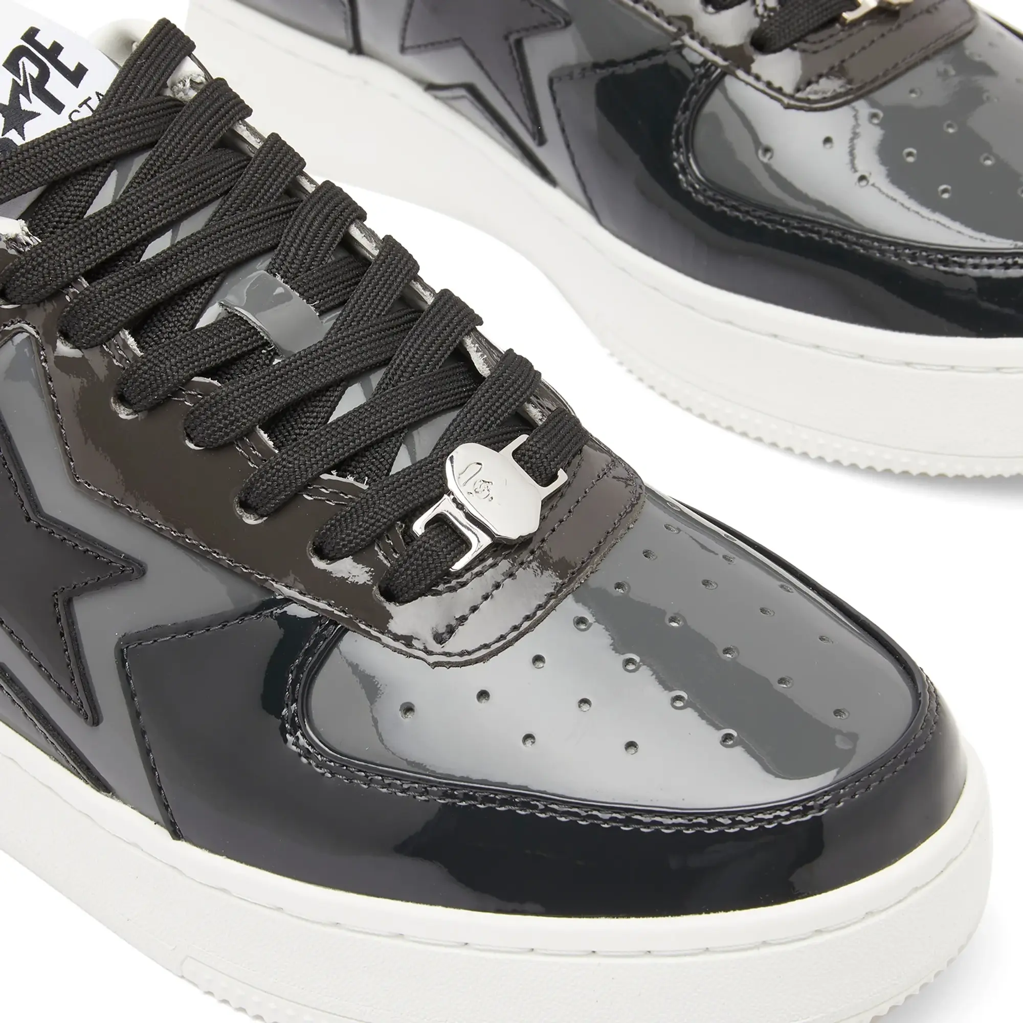 A Bathing Ape Men's Patent Bape Sta Icon Sneaker Black