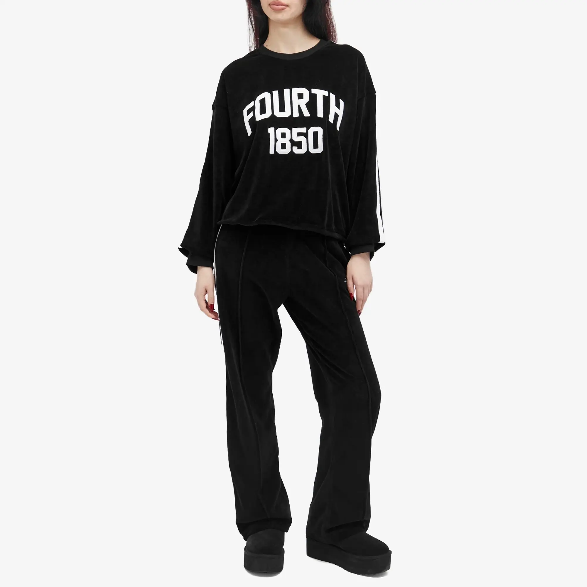 4th & Reckless Women's Cadie Velour Sweatshirt Black