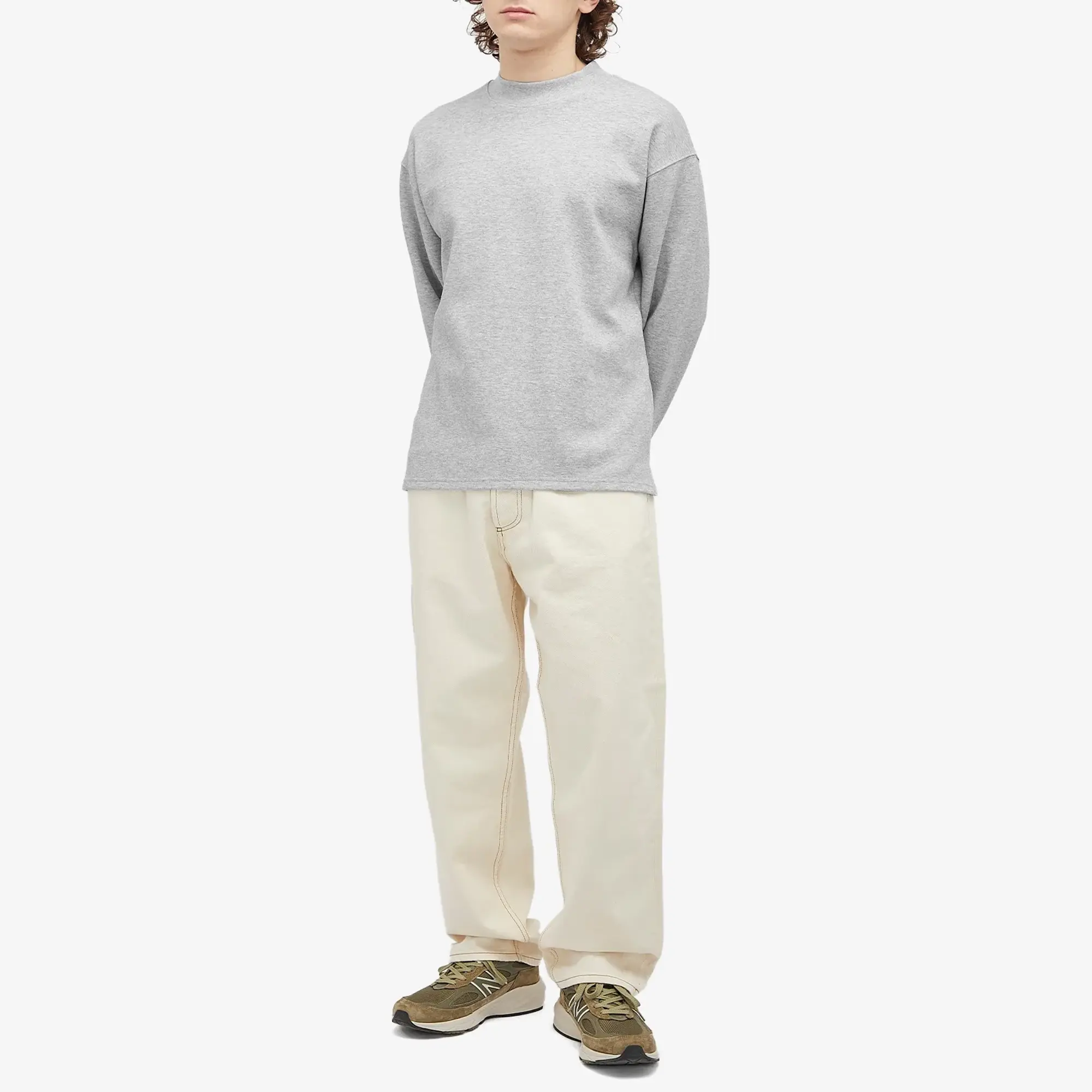 FrizmWORKS Men's Mock Neck Long Sleeve T-Shirt Grey