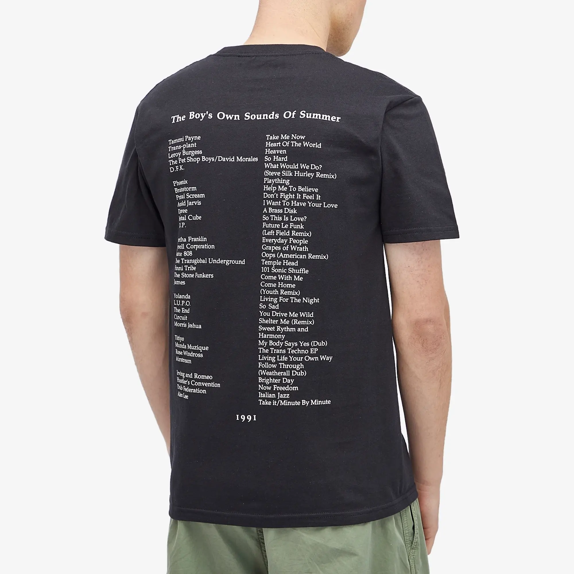 Boys Own Men's 1991 Playlist Print T Shirt Black