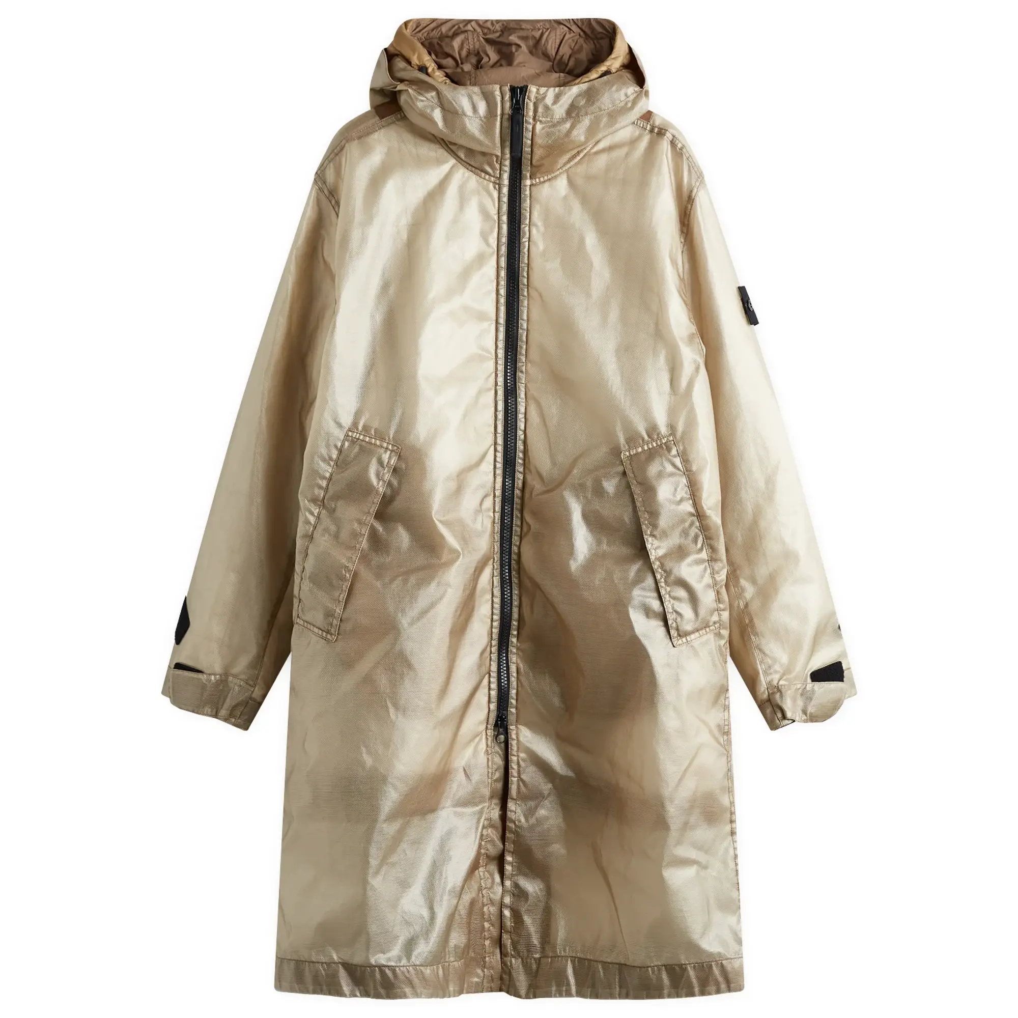 Stone Island Men's Glass Cover-TC Hooded Jacket Biscuit