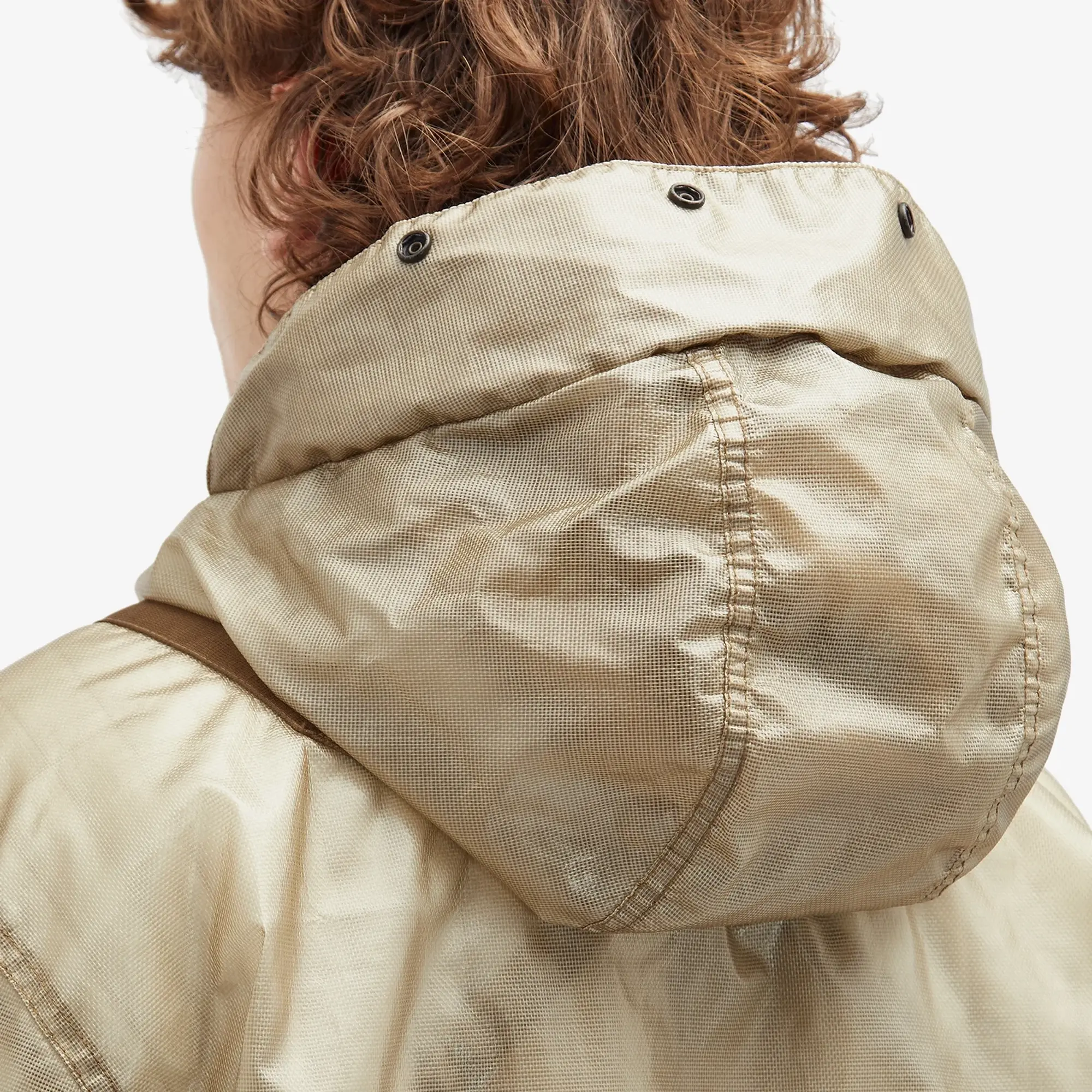 Stone Island Men's Glass Cover-TC Hooded Jacket Biscuit