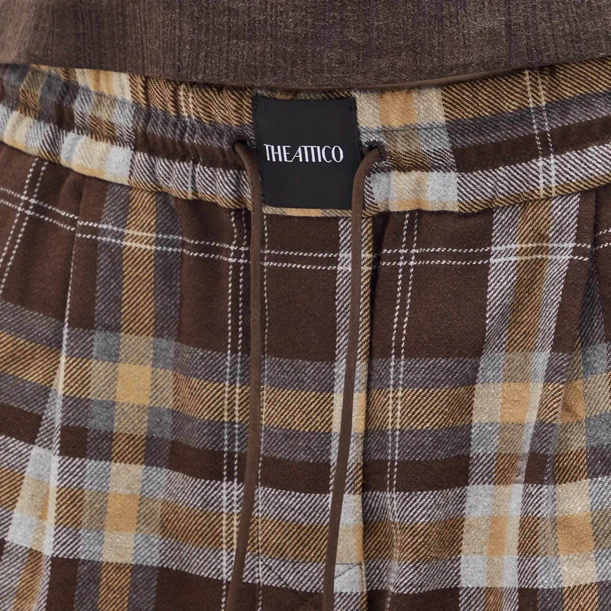 The Attico Women's Long Checked Pants Chocolate
