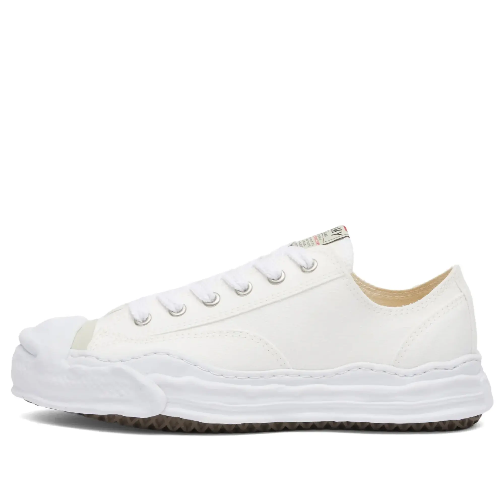 Maison MIHARA YASUHIRO Men's Original Sole Toe Cap Lowcut Canvas S White