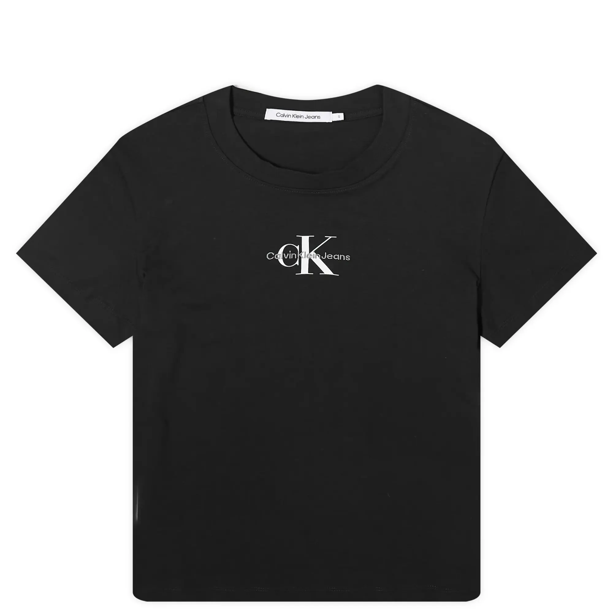 Calvin Klein Women's Monologo Slim T-Shirt Ck Black