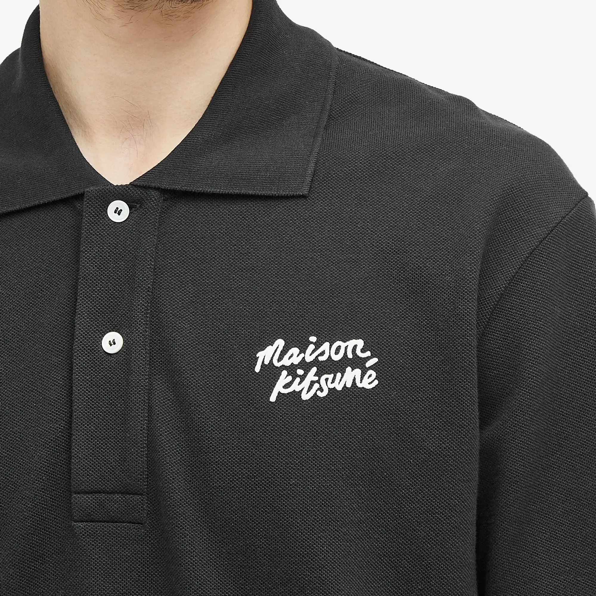 Maison Kitsuné Maison Kitsune Handwriting Comfort Polo Men Polos Black