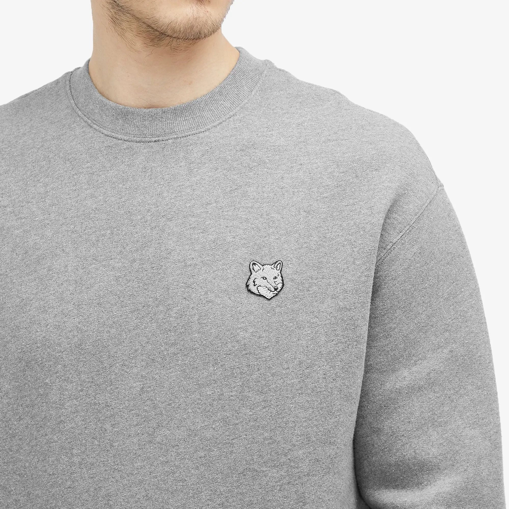 Maison Kitsuné Maison Kitsune Bold Fox Head Patch Comfort Sweatshirt Men Sweatshirts Grey