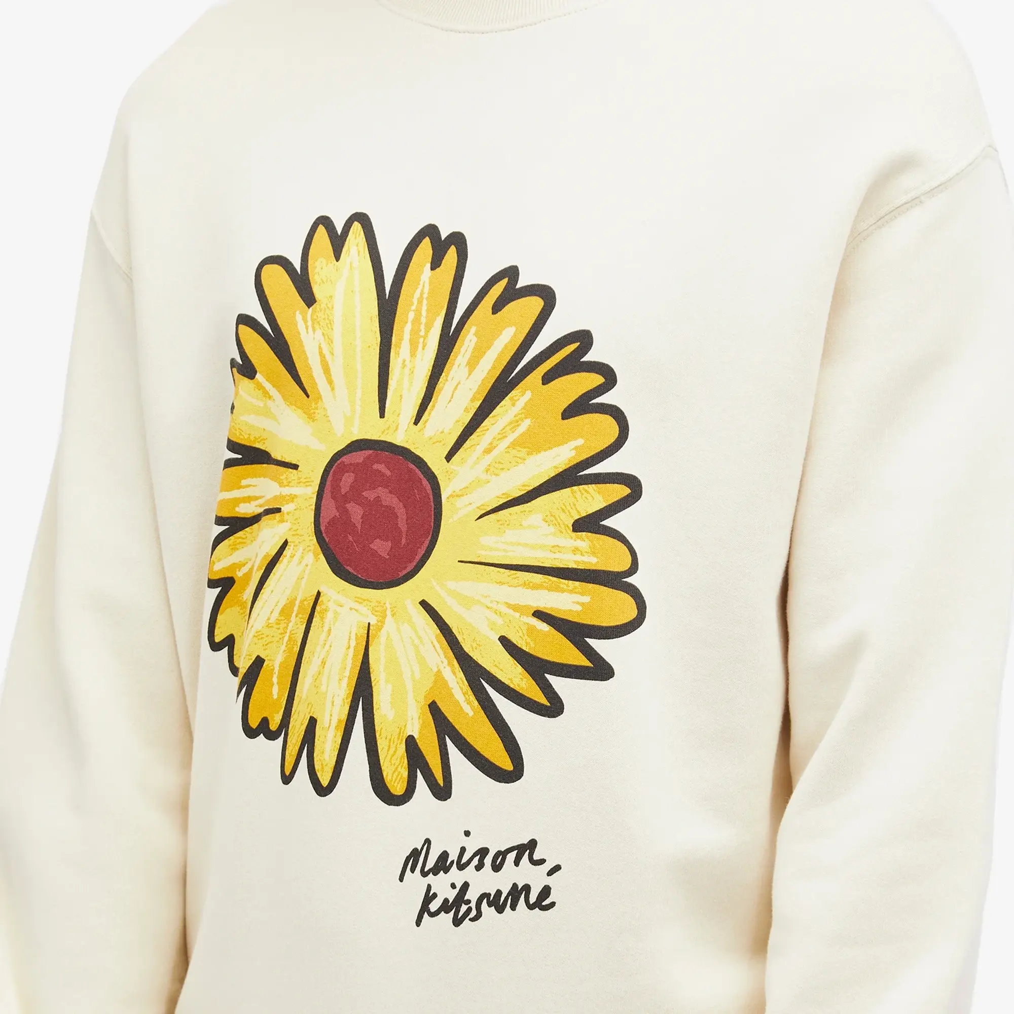 Maison Kitsuné Maison Kitsune Floating Flower Comfort Sweatshirt Men Sweatshirts Beige