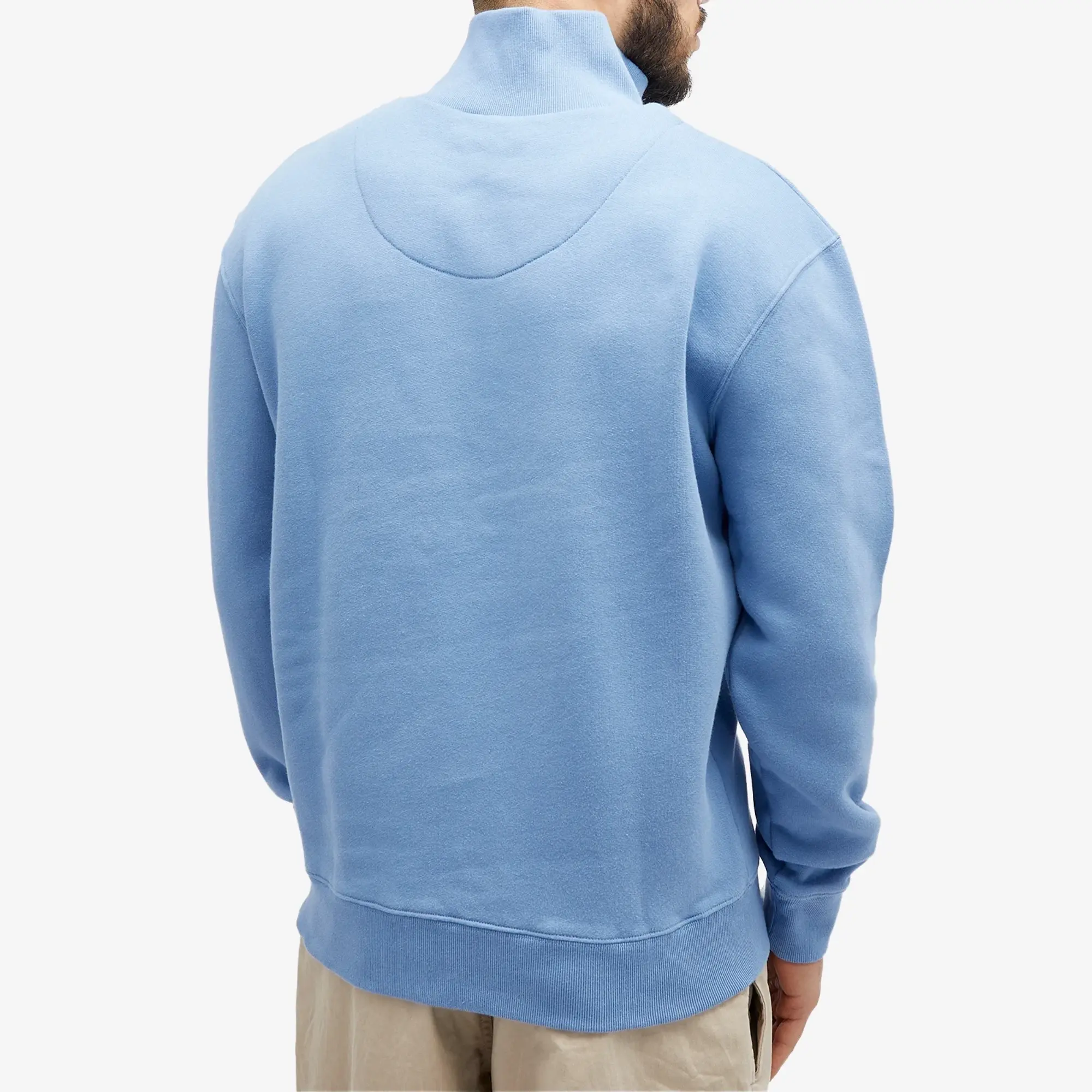 Maison Kitsuné Maison Kitsune Bold Fox Head Patch Comfort Half Zip Sweatshirt Men Half-Zips Blue