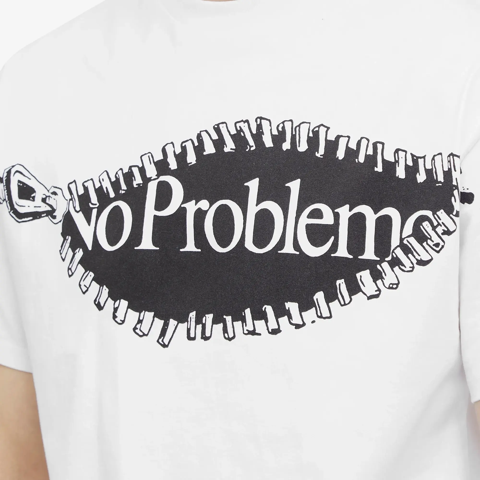 No Problemo Zip Logo T-Shirt, White
