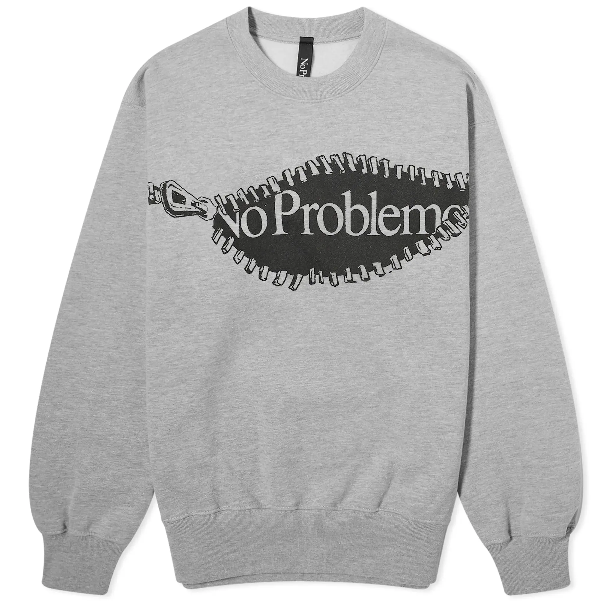 No Problemo Zip Logo Sweatshirt, Grey