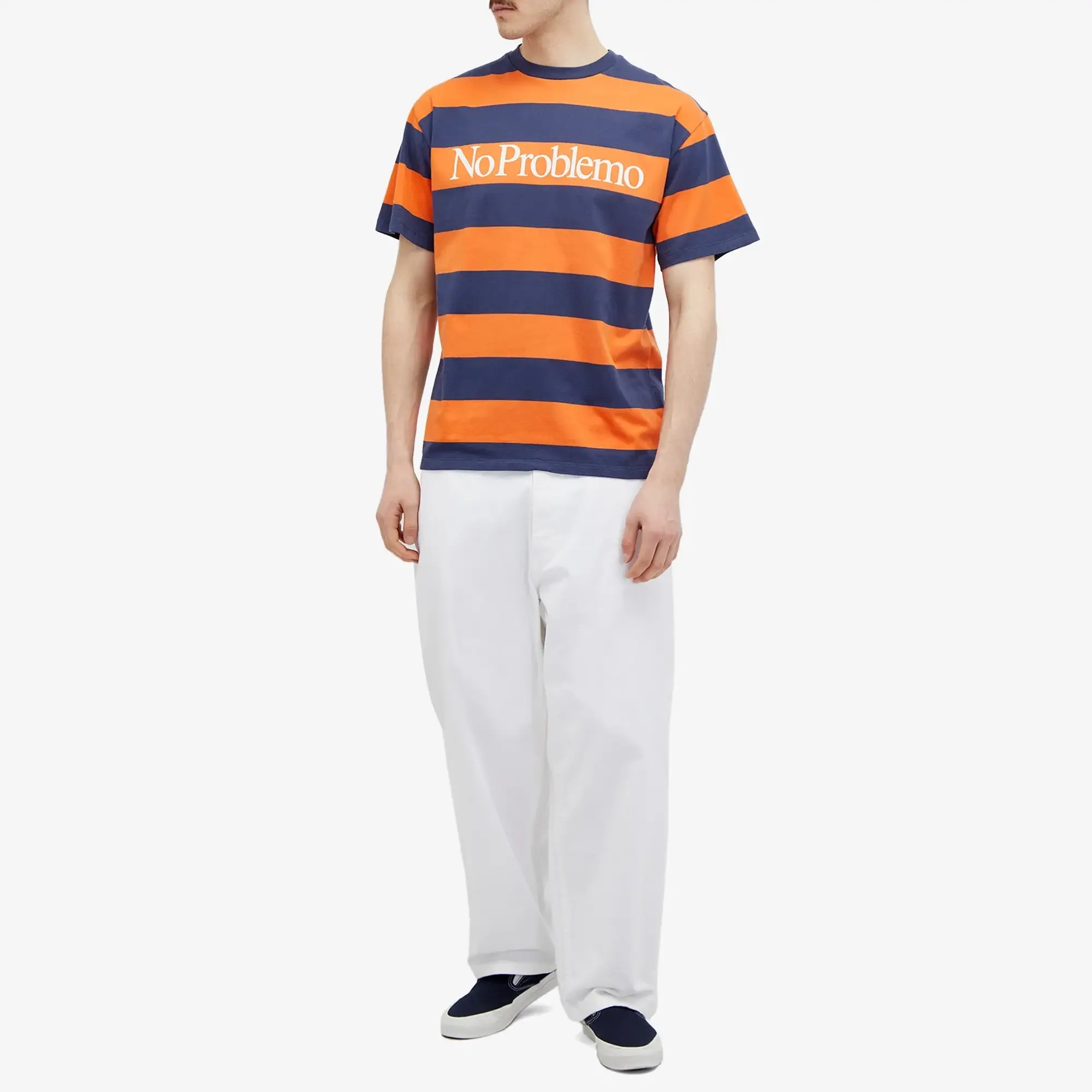 No Problemo Stripe T-Shirt, Orange