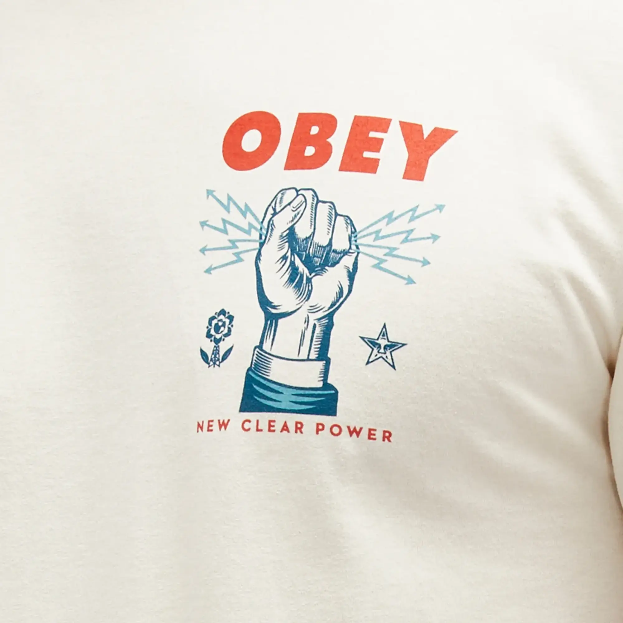 T-Shirt Obey New Clear Power T-Shirt Cream Xl