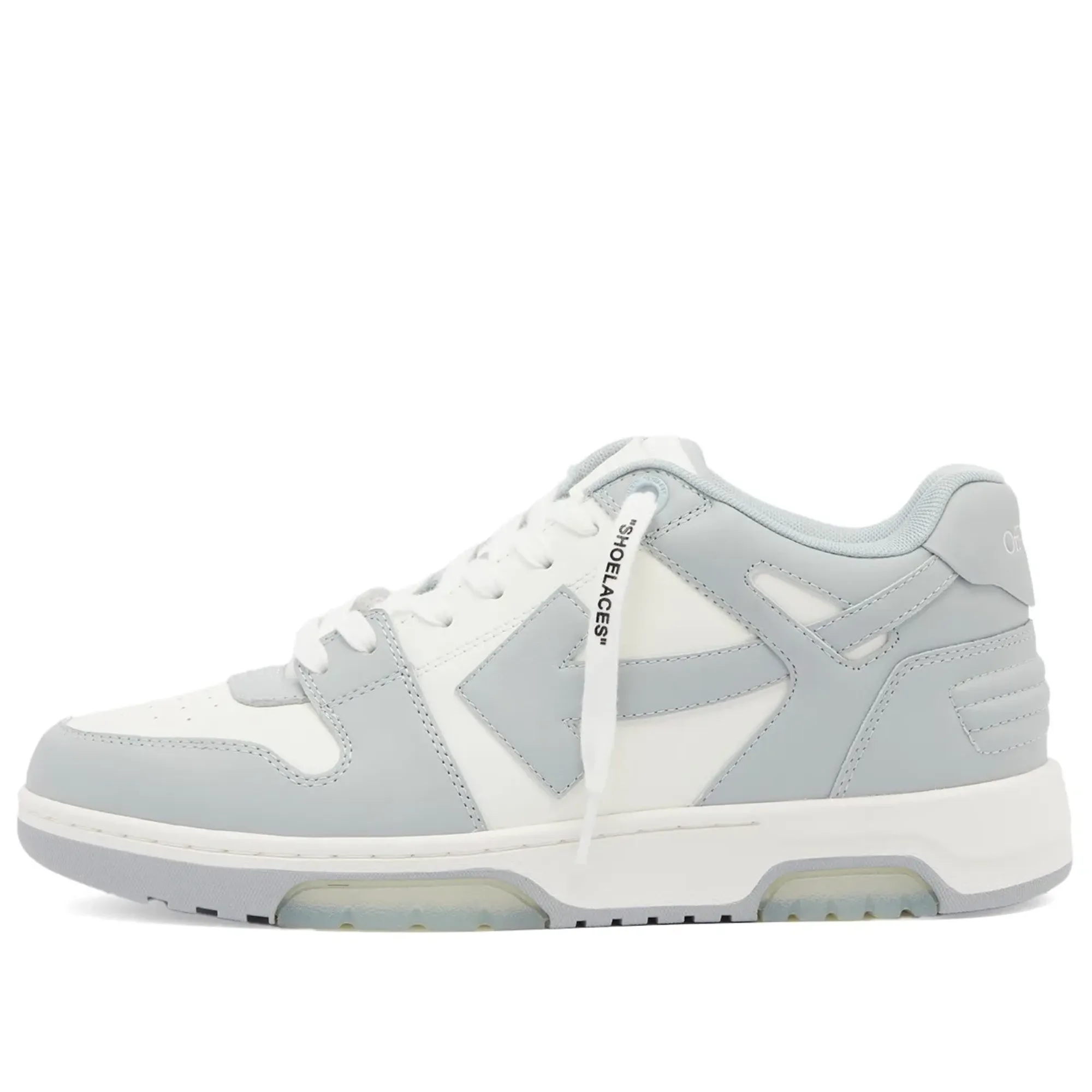 Off-White Off White CO Virgil Abloh Out Of Office Leather Sneaker (White Grey - 44) - Size 44