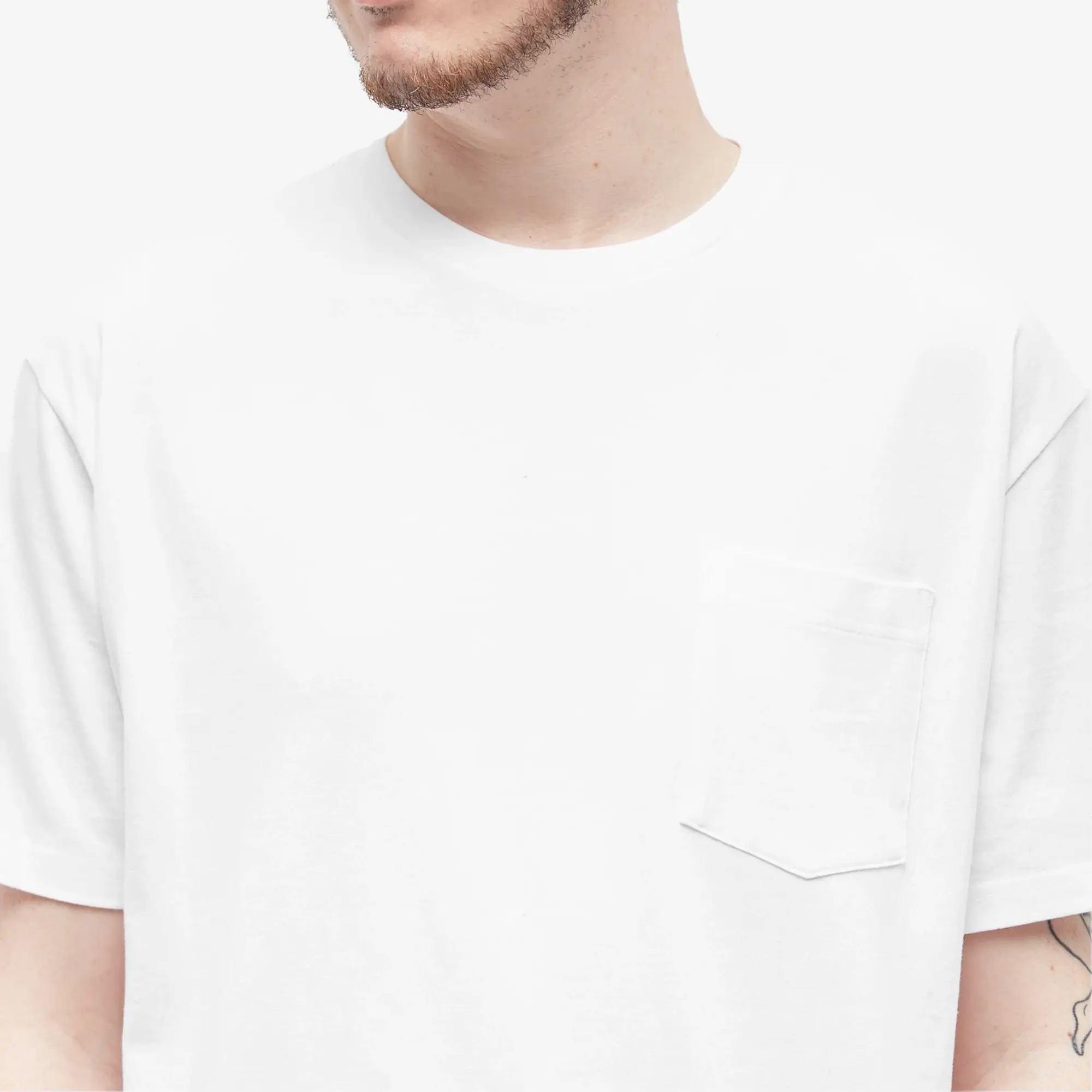 Beams Plus Men's 2 Pack Pocket T-Shirt White